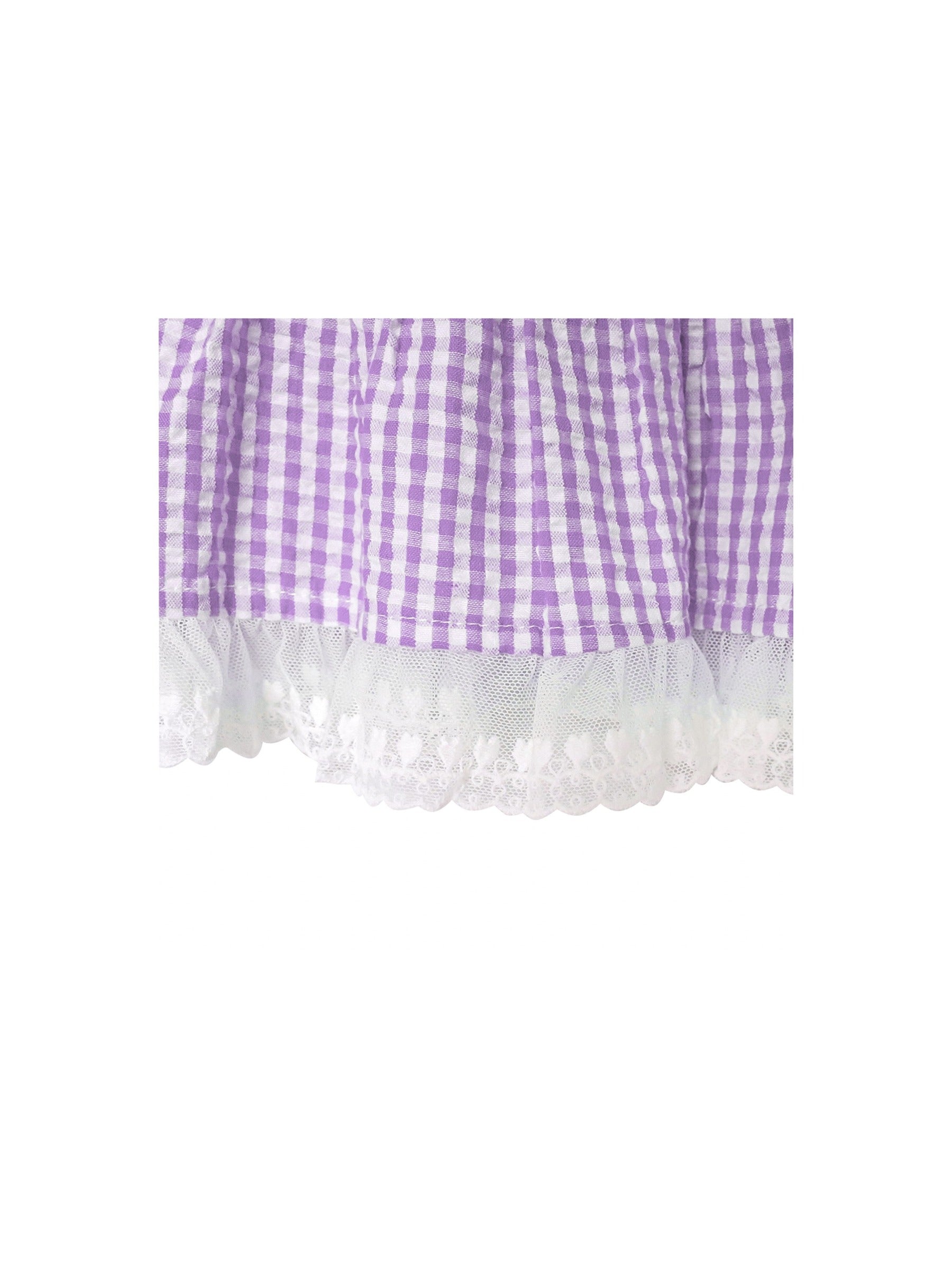 Girls Dress Green Tank Smocked Ruffle Skirt Sundress Purple