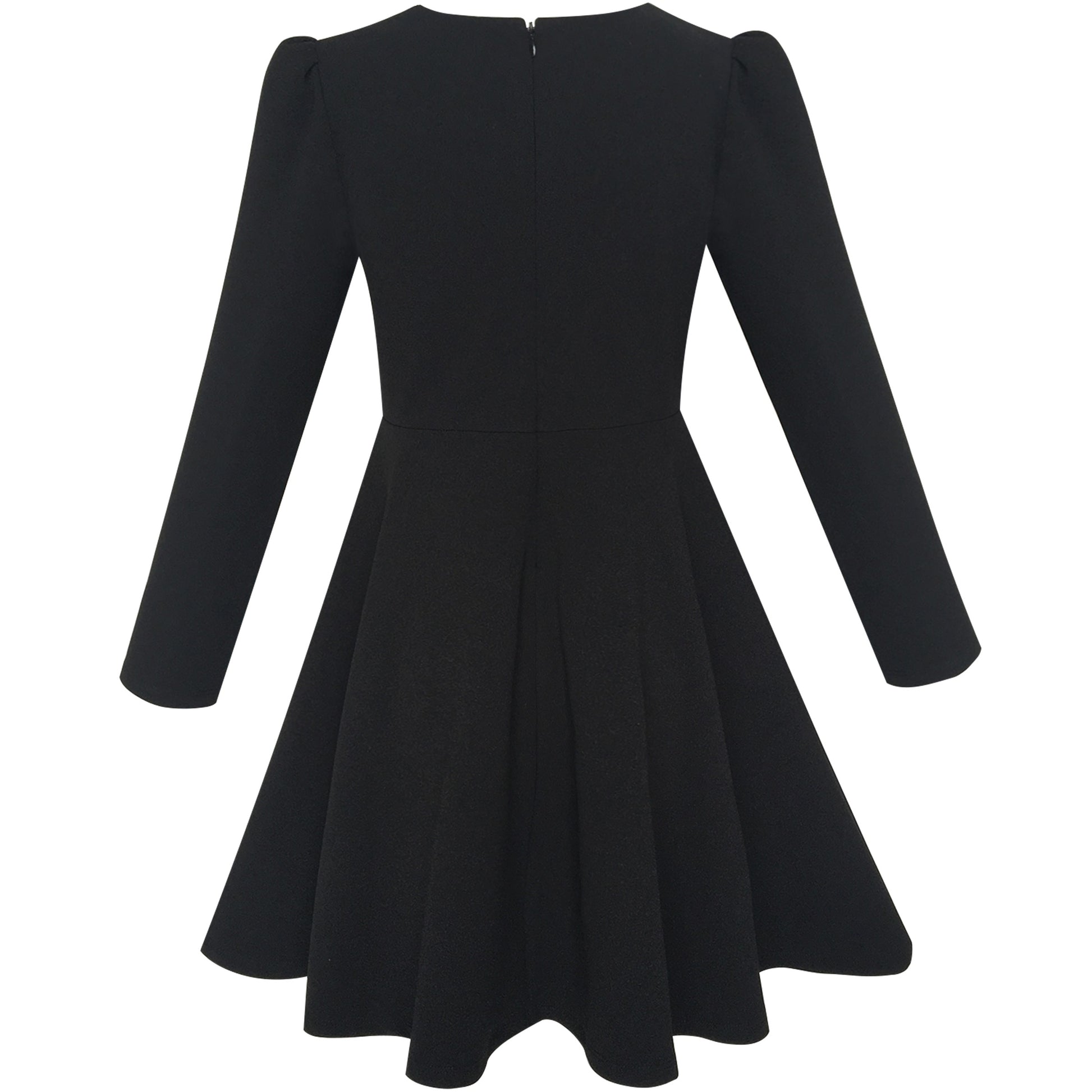 Girls Dress 2-in-1 School Uniform Checkered Plaid Suspender Skirt Black