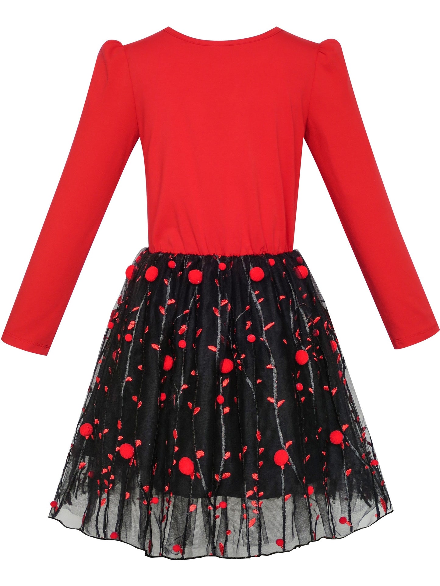 Girls Dress Sleeveless Sling Flower Party Red