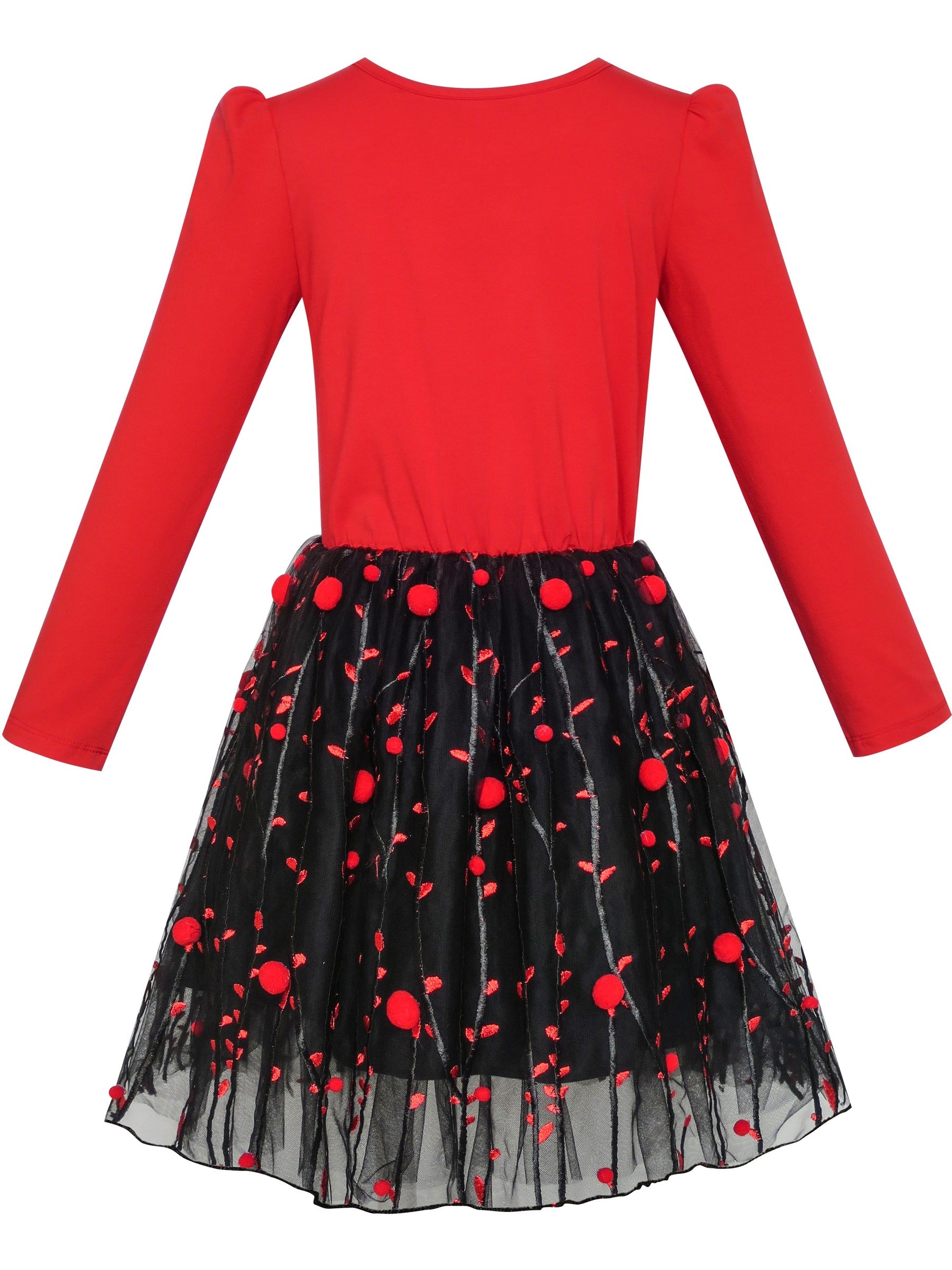 Girls Dress Sleeveless Sling Flower Party Red