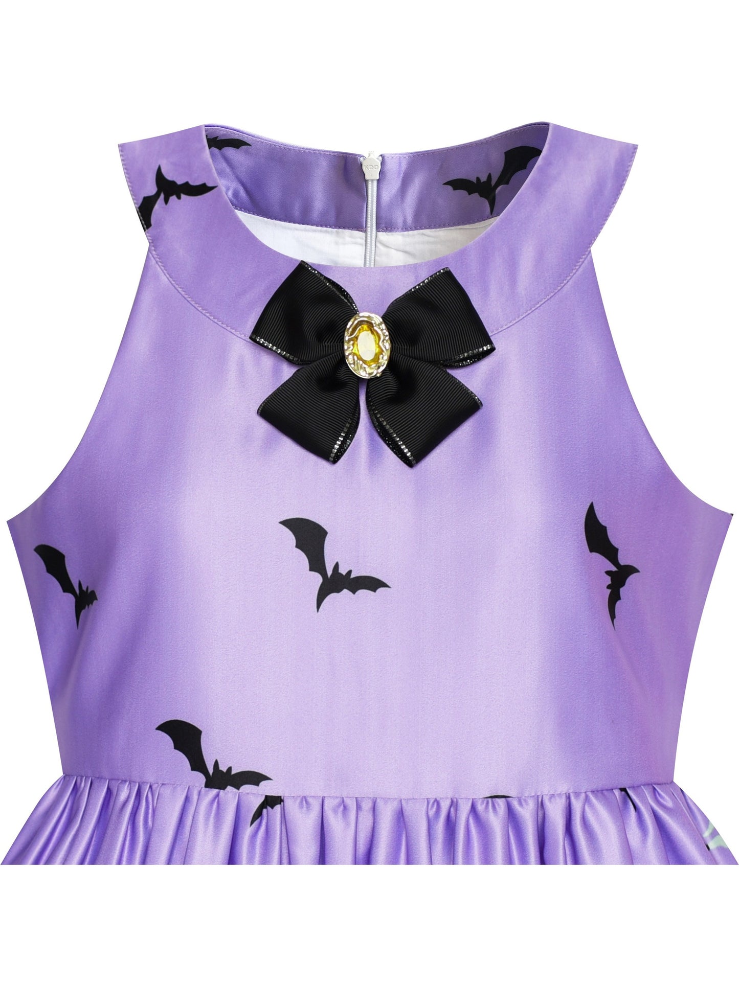 Girls Dress Halloween Witch Bat Pumpkin Costume Purple Dress Purple
