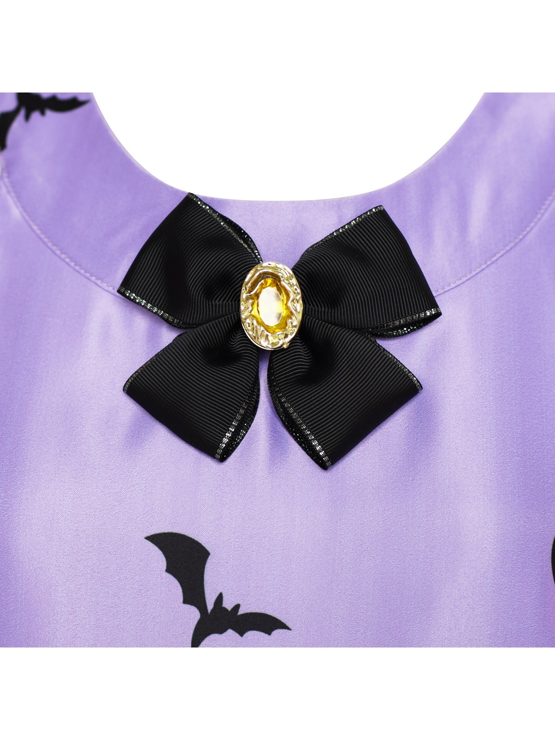 Girls Dress Halloween Witch Bat Pumpkin Costume Purple Dress Purple