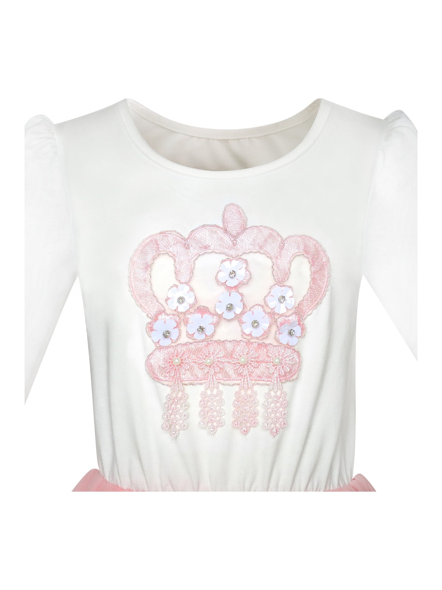 Girls Dress Sleeveless Sling Flower Party White