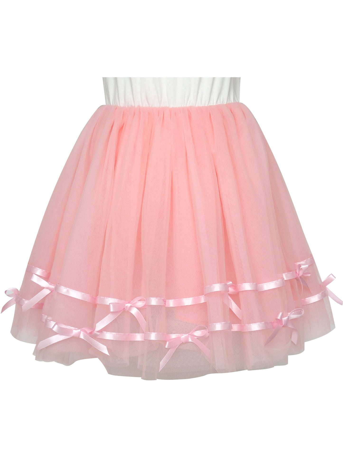 Girls Dress Sleeveless Sling Flower Party White