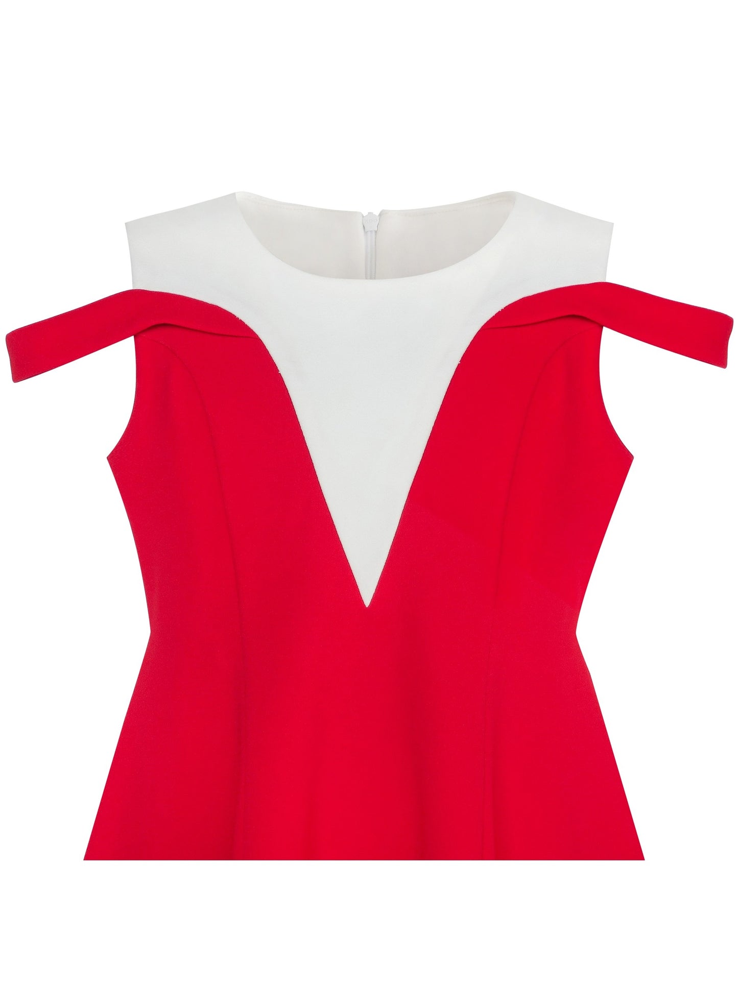 Girls Dress Black White Cold Shoulder Color Contrast Holiday Red