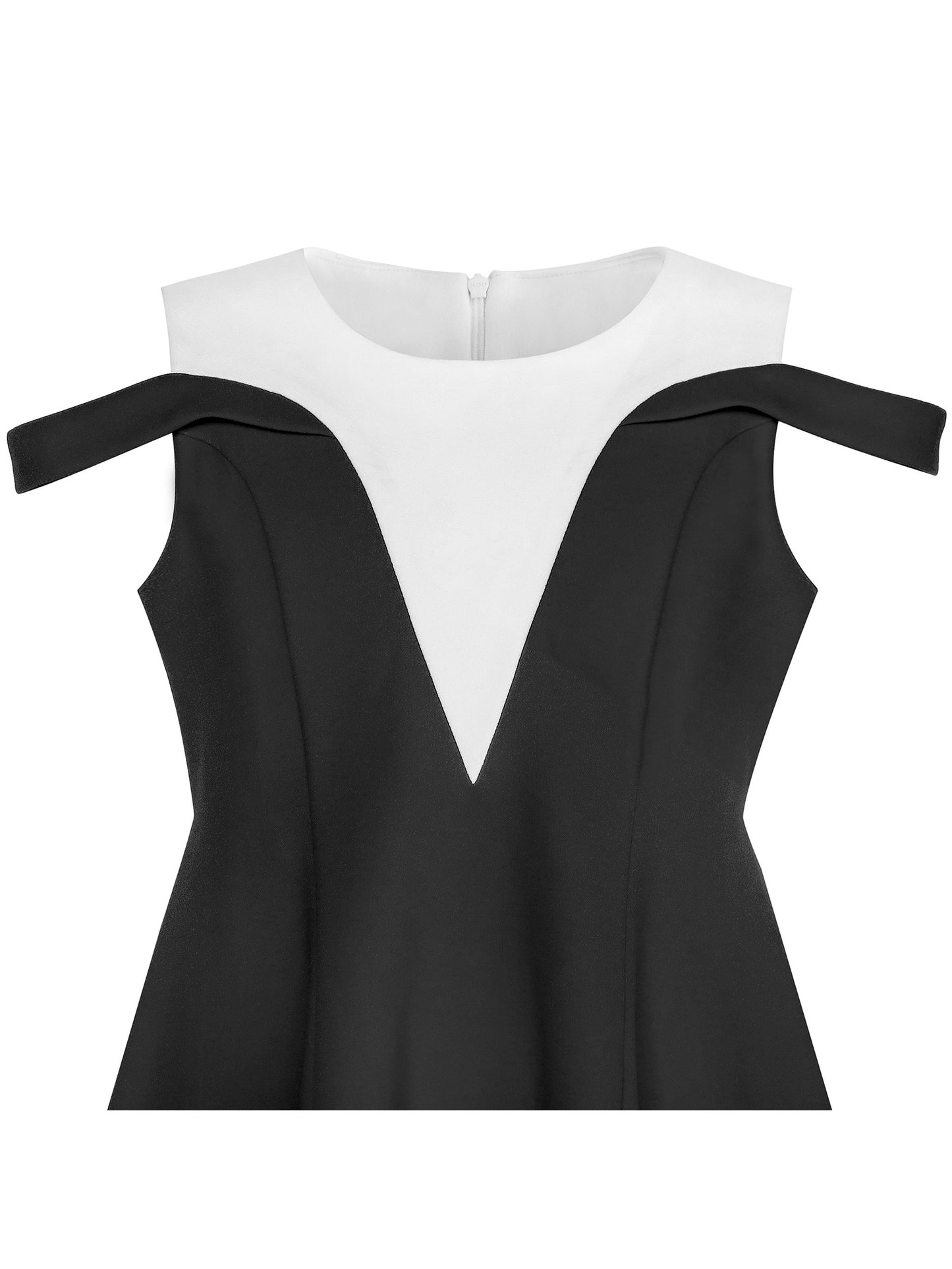 Girls Dress Black White Cold Shoulder Color Contrast Holiday Black