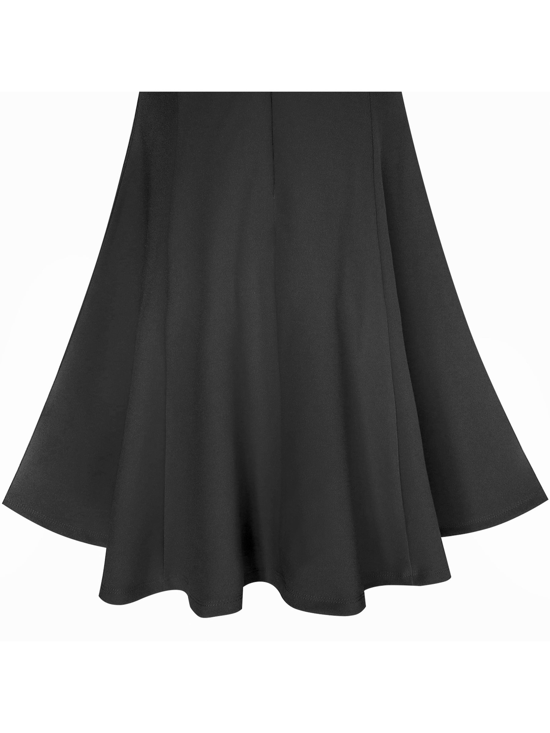 Girls Dress Black White Cold Shoulder Color Contrast Holiday Black