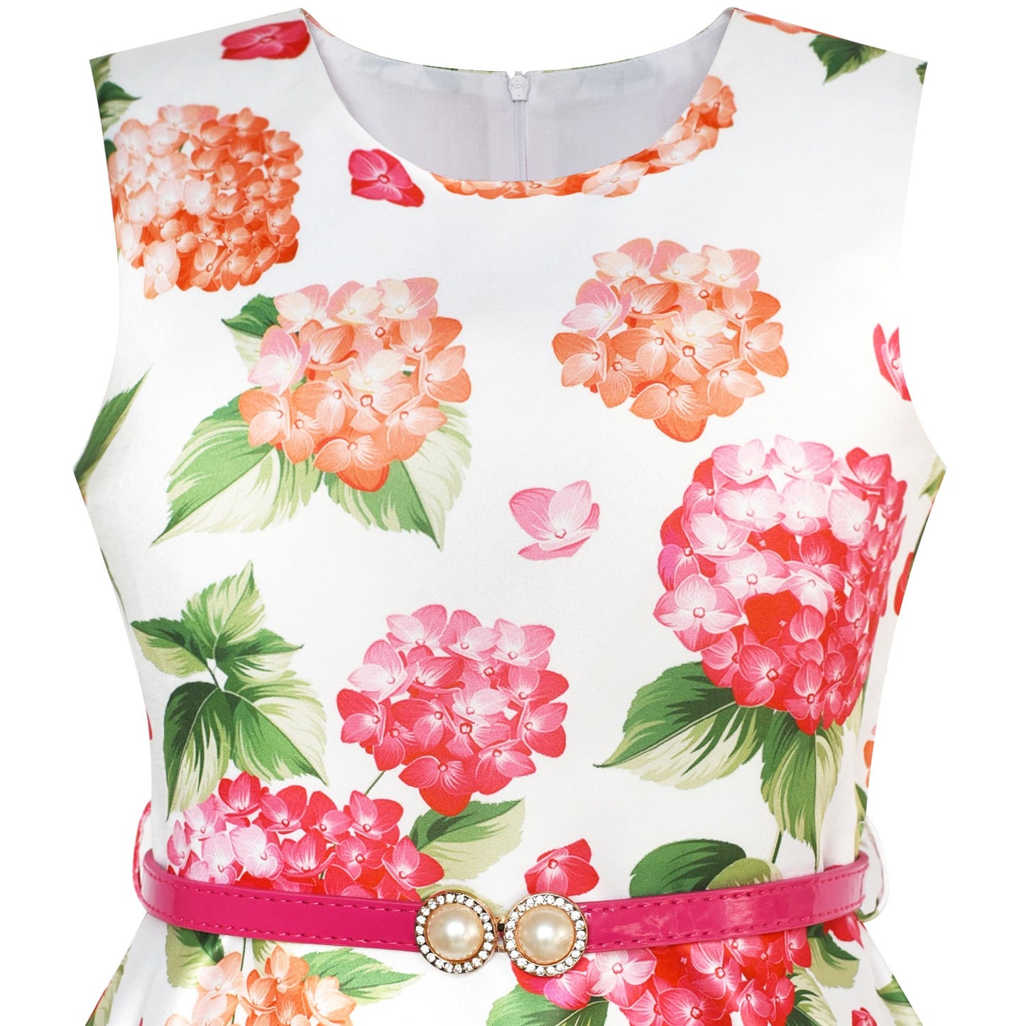Girls Dress Flower Garden Print Elegant Chinese Style Multi-Color