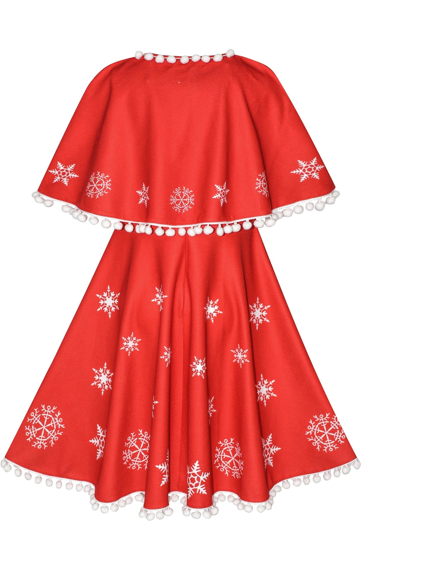 Girls Dress Red Cape Cloak Christmas New Year Holiday Party Red