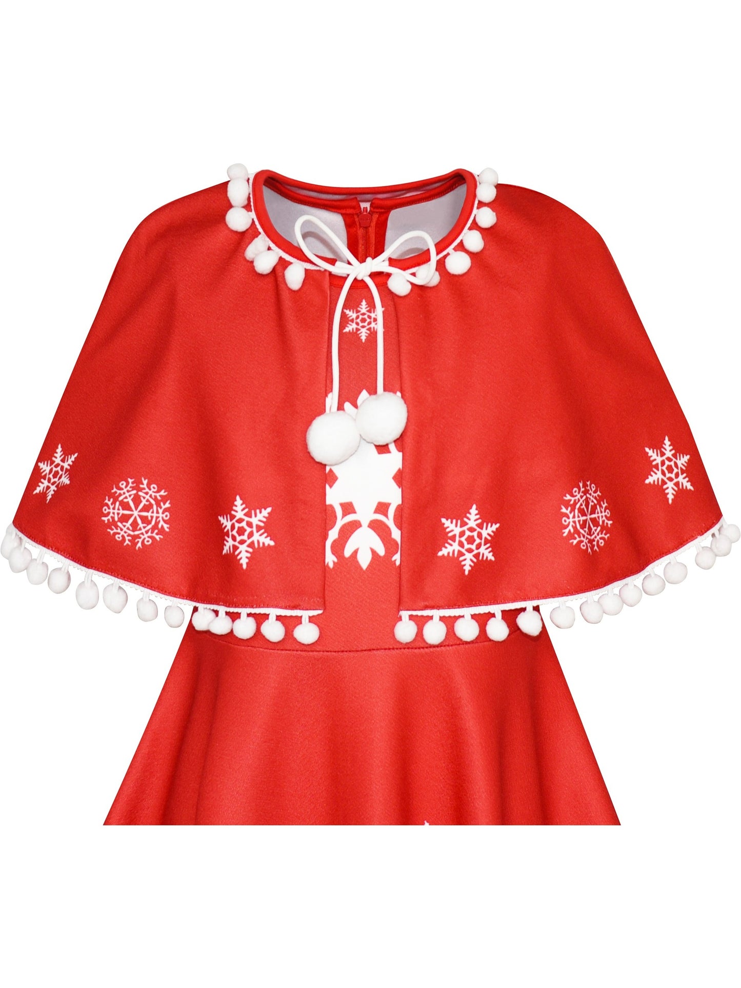 Girls Dress Red Cape Cloak Christmas New Year Holiday Party Red