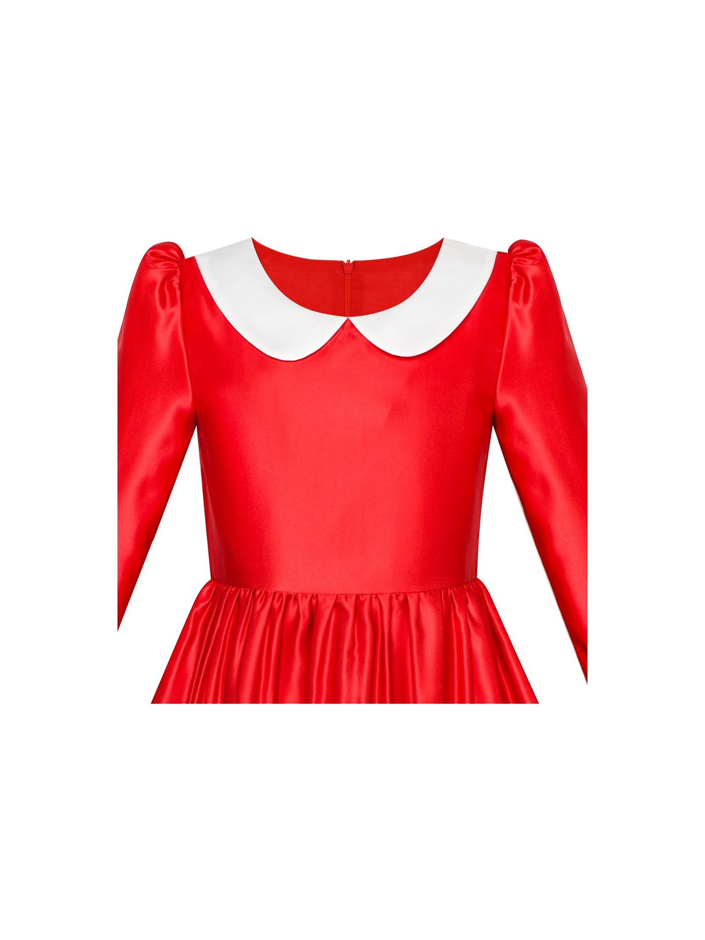 Girls Dress 3/4 Sleeve Christmas Santa Jingle Bell Snow Red