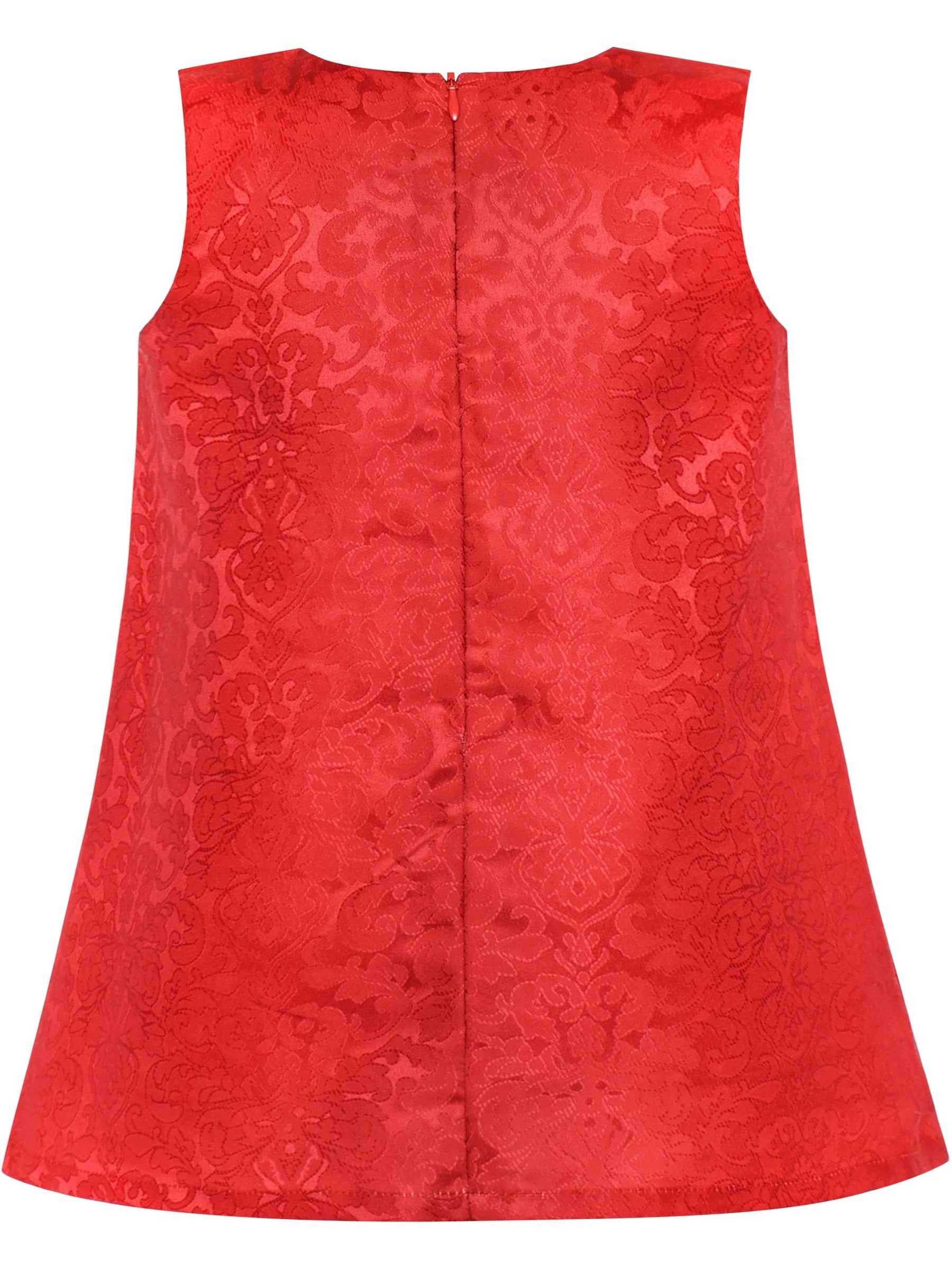 Girls Dress A-line Christmas Santa Xmas Snow New Year Holiday Party Red