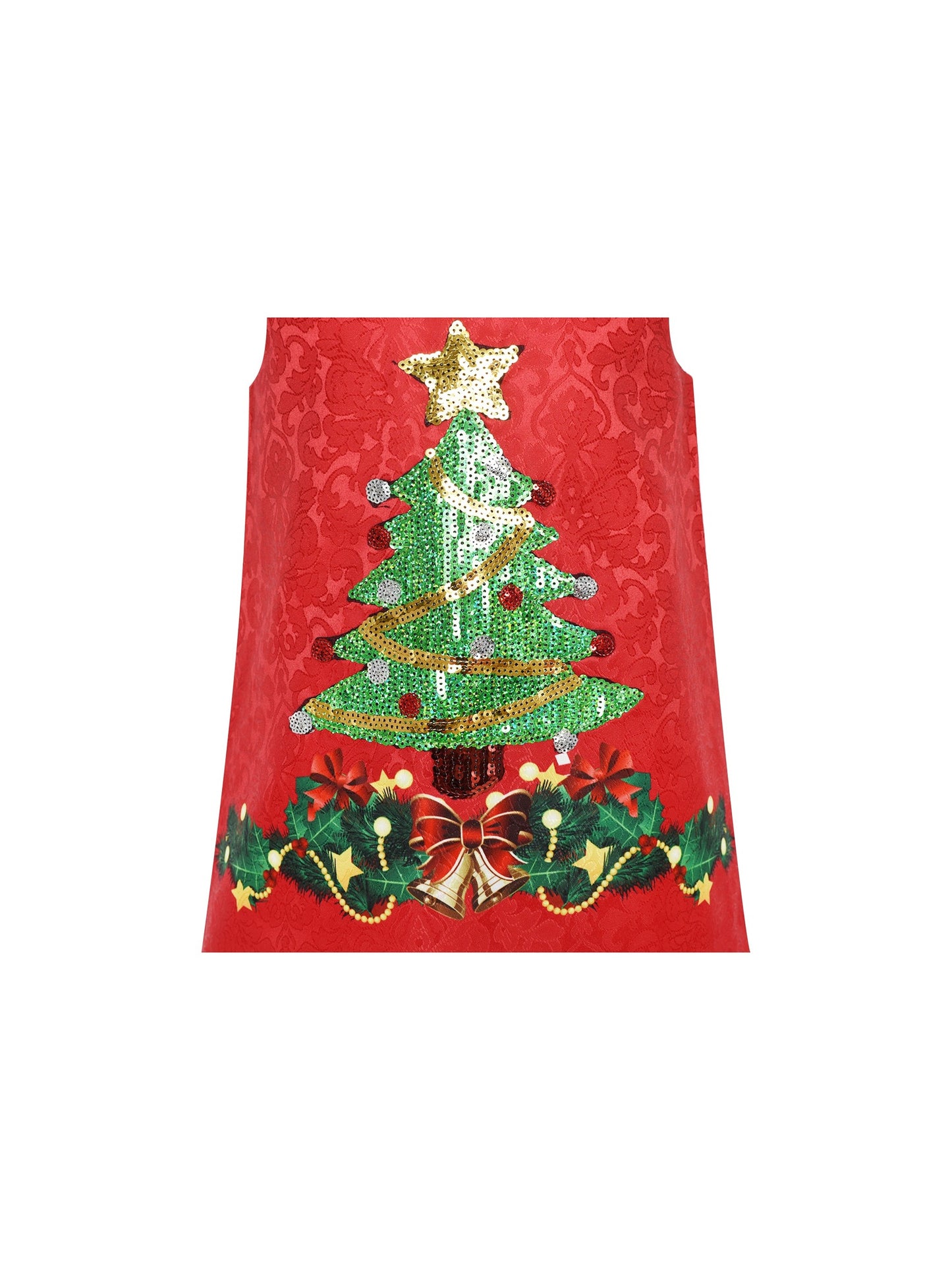 Girls Dress A-line Christmas Santa Xmas Snow New Year Holiday Party Red