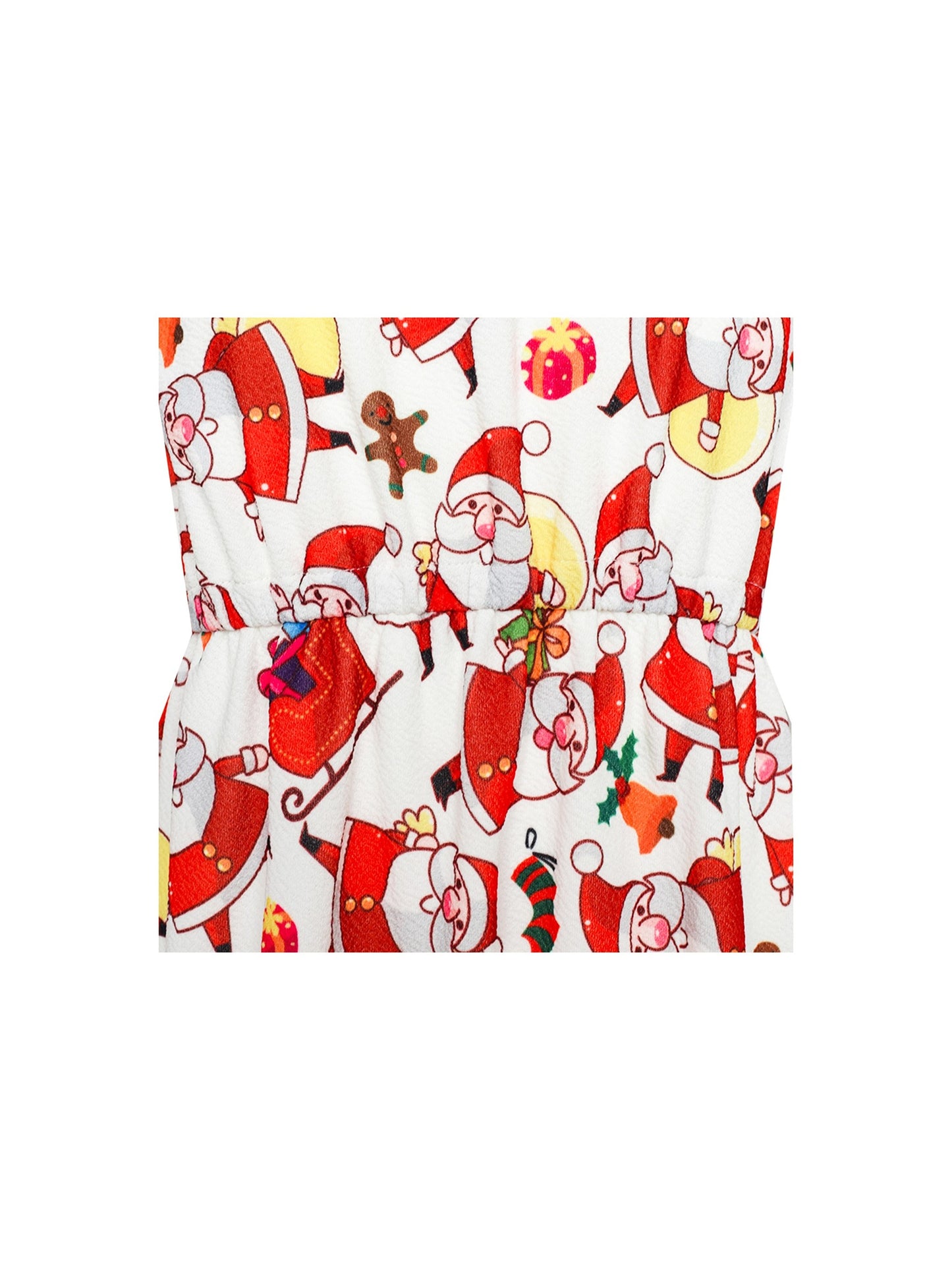 Girls Dress Christmas Santa Xmas Tree Jingle Bell Multi-Color