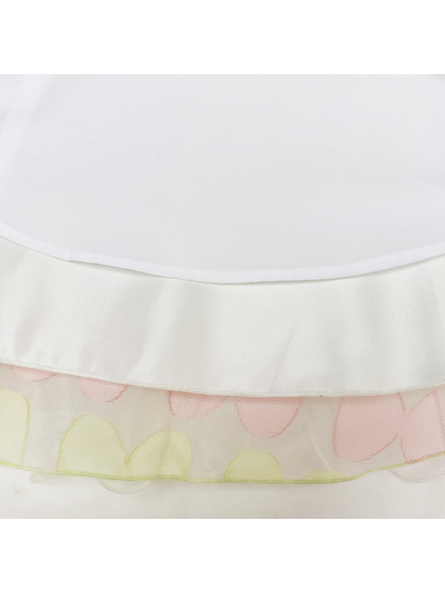 Girls Dress Sleeveless Lace Tulle Wave Pattern Black White Multi-Color