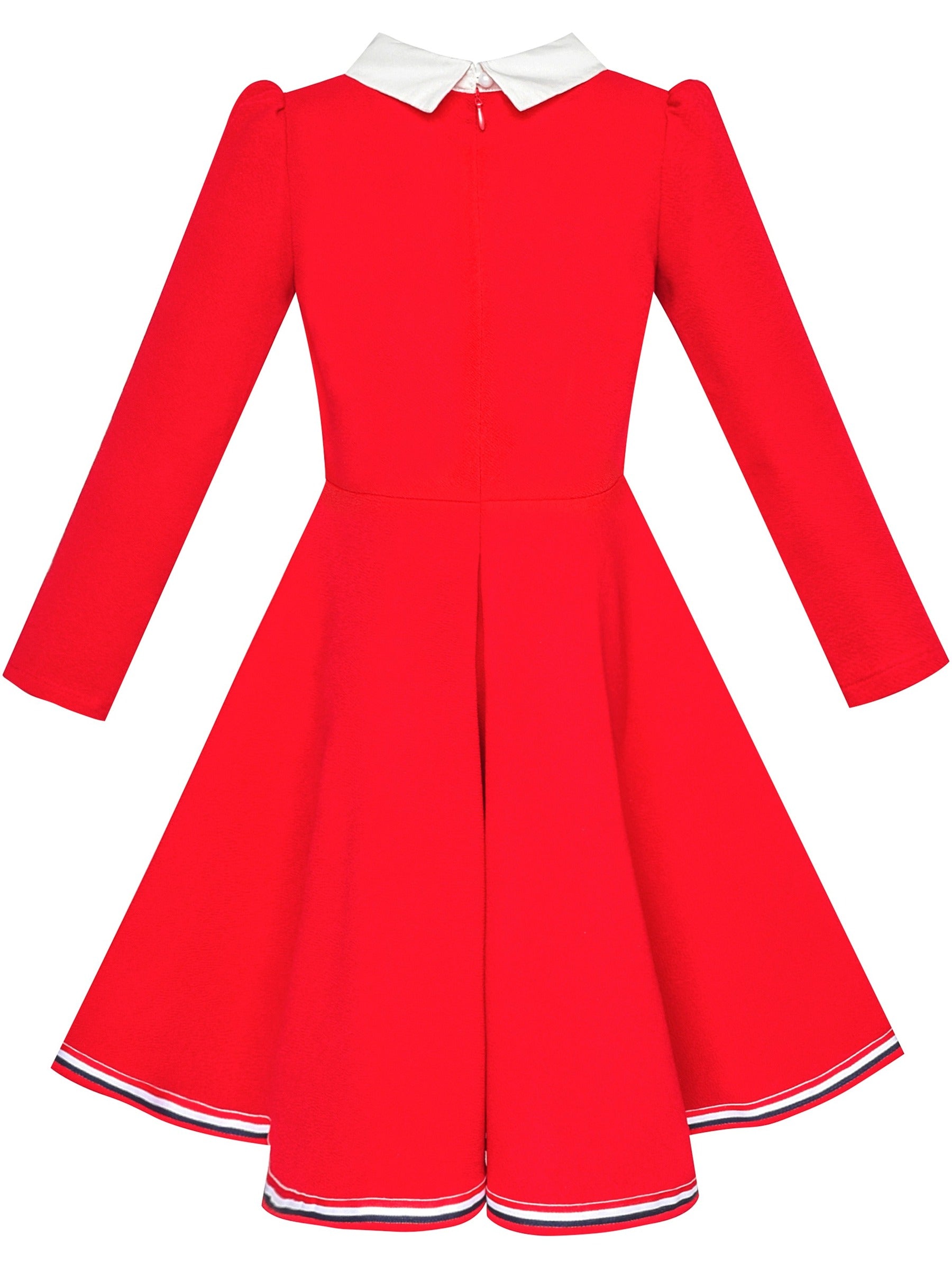 Girls Dress 2-in-1 School Uniform Checkered Plaid Suspender Skirt Red