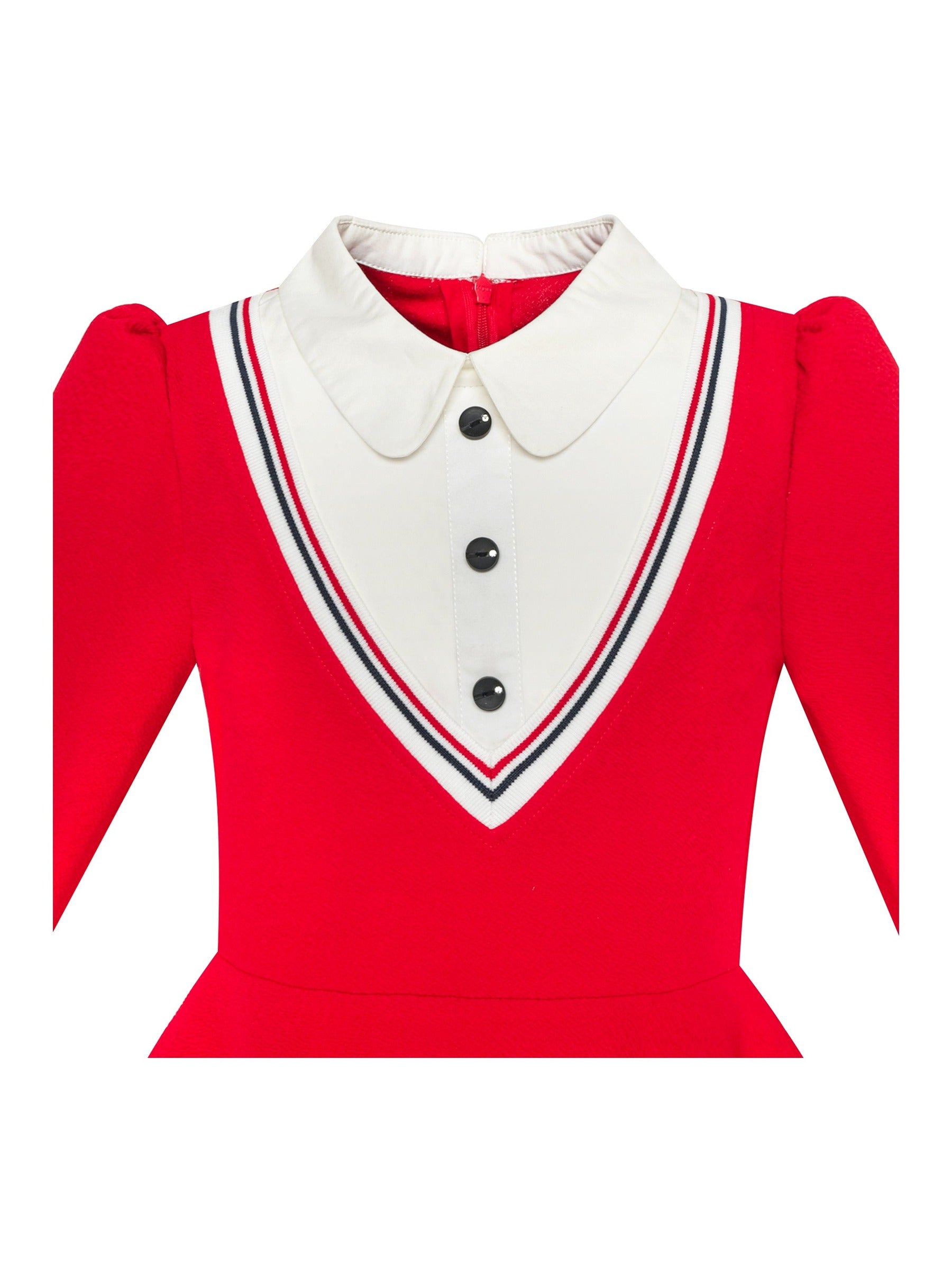 Girls Dress 2-in-1 School Uniform Checkered Plaid Suspender Skirt Red