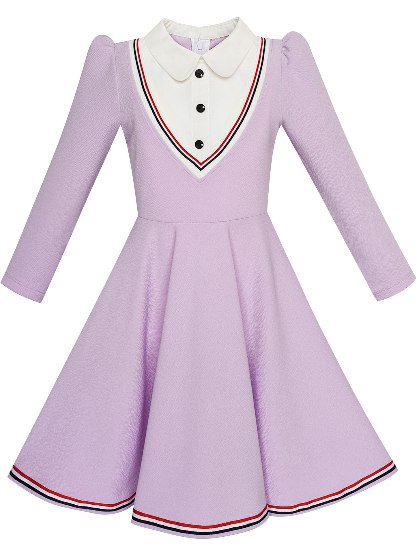 Girls Dress 2-in-1 School Uniform Checkered Plaid Suspender Skirt Purple