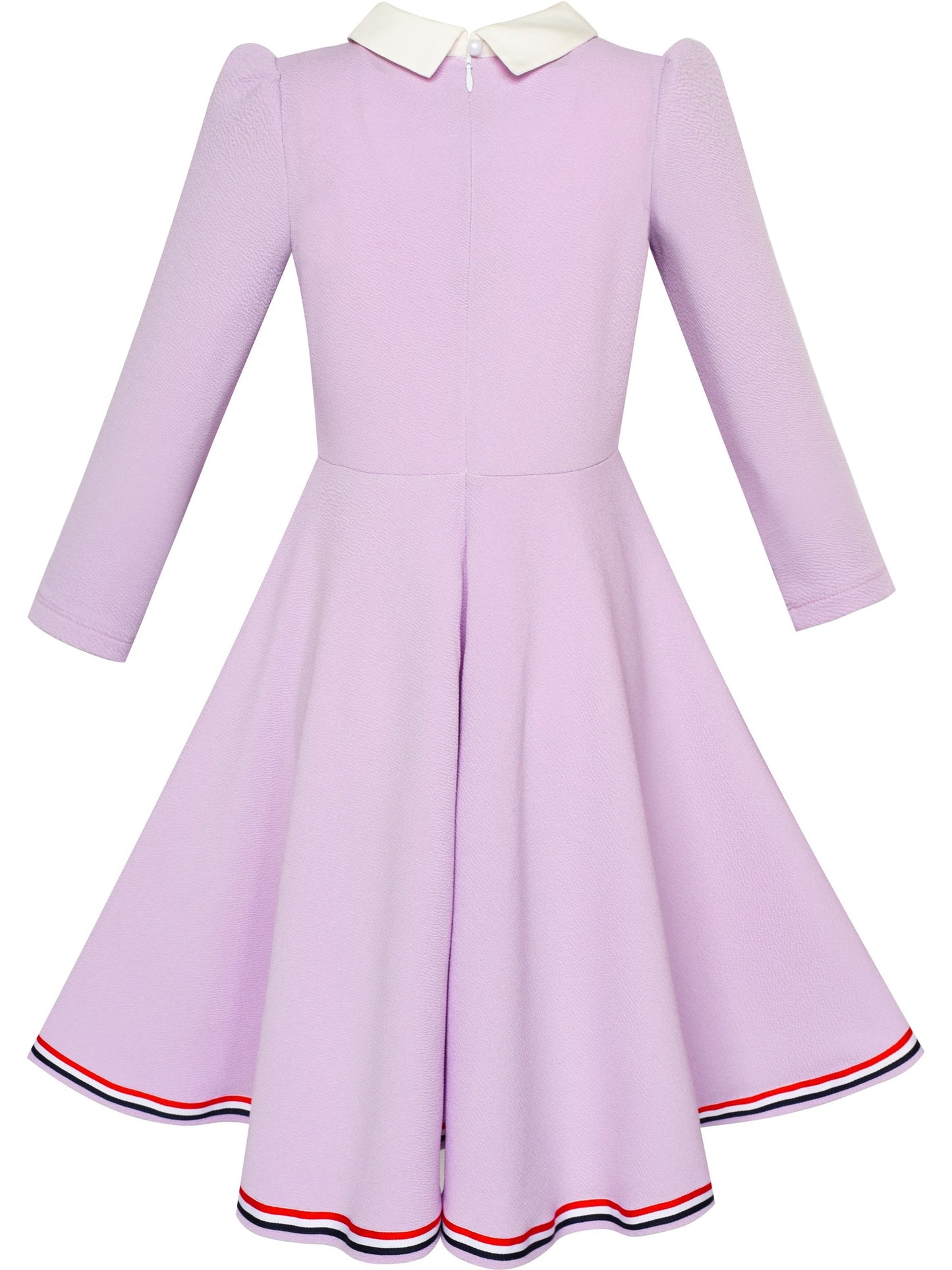 Girls Dress 2-in-1 School Uniform Checkered Plaid Suspender Skirt Purple