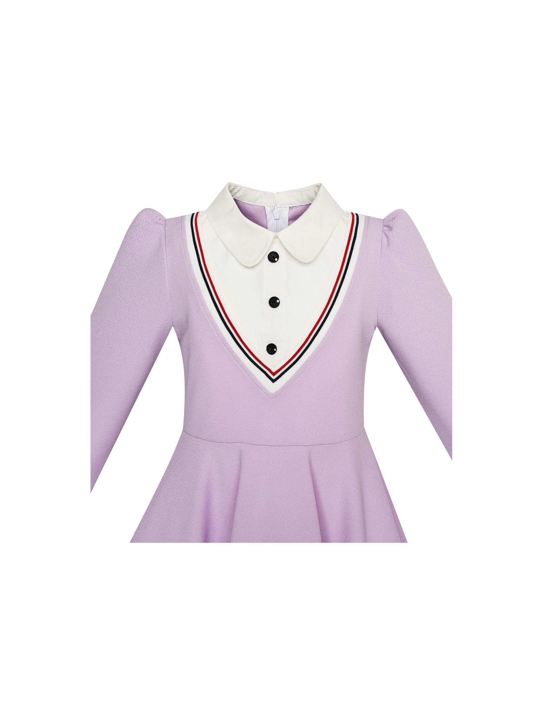 Girls Dress 2-in-1 School Uniform Checkered Plaid Suspender Skirt Purple