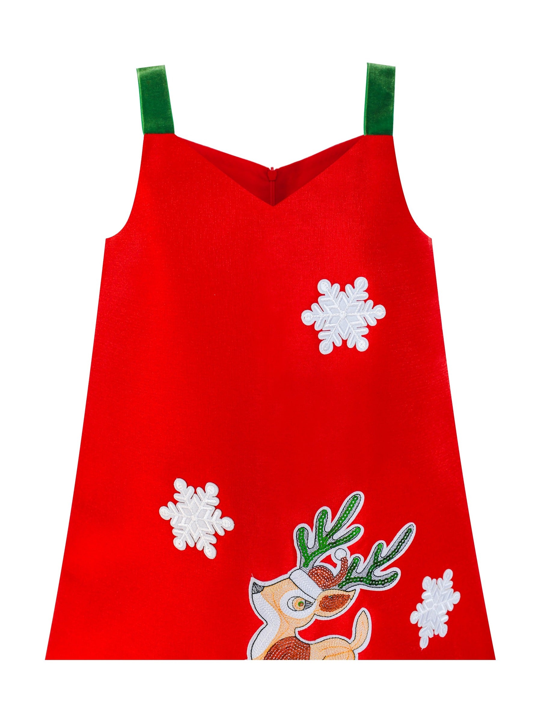 Girls Dress A-line Christmas Santa Xmas Snow New Year Holiday Party Red