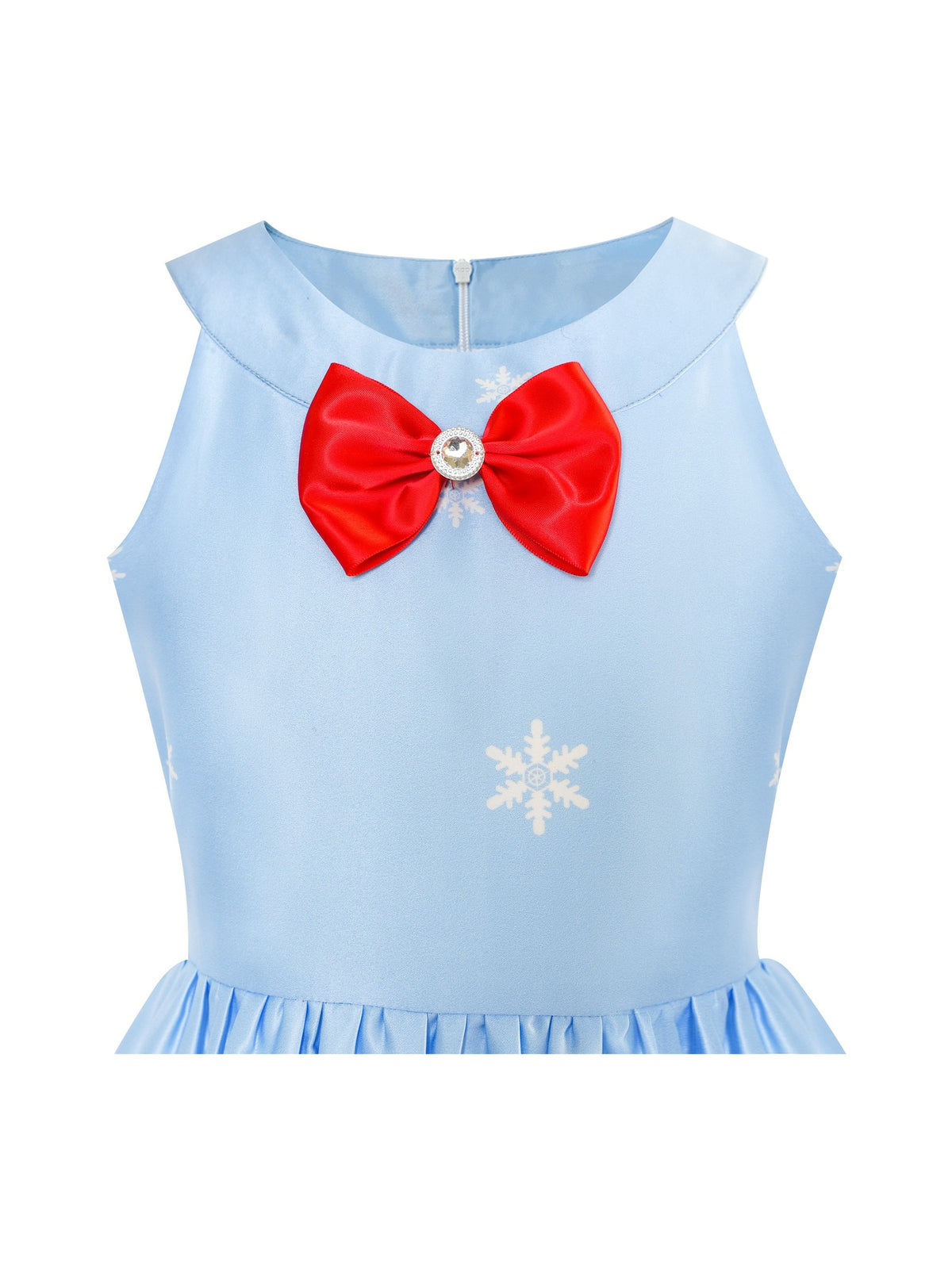 Girls Dress Christmas Santa Snow Xmas Party Turquoise - Sky Blue