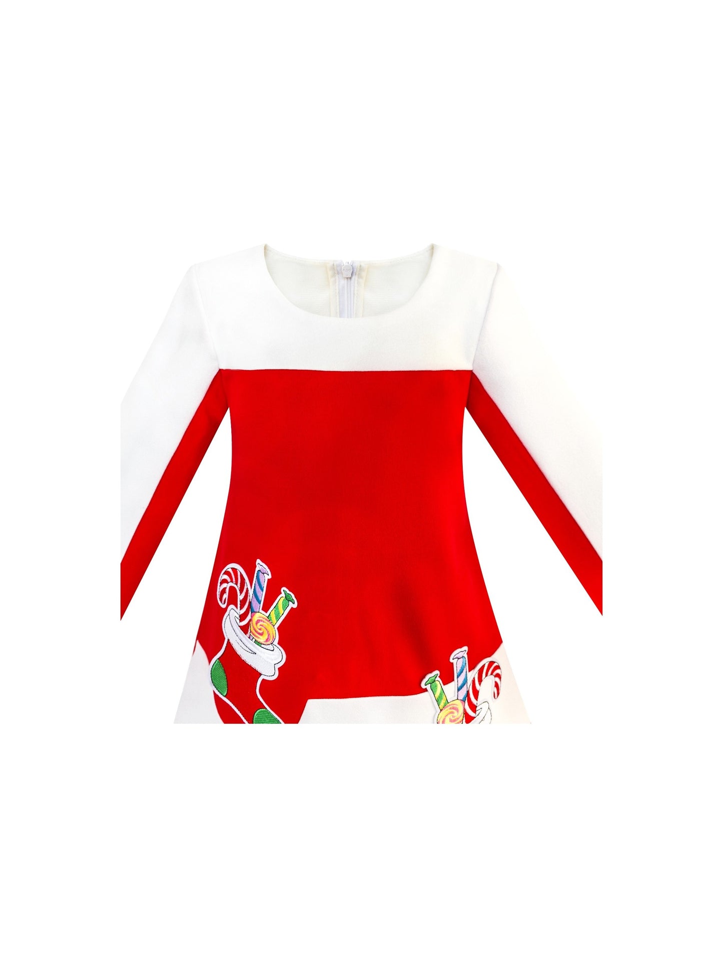 Girls Dress Red Christmas Stockings Xmas Candy Canes New Year Red