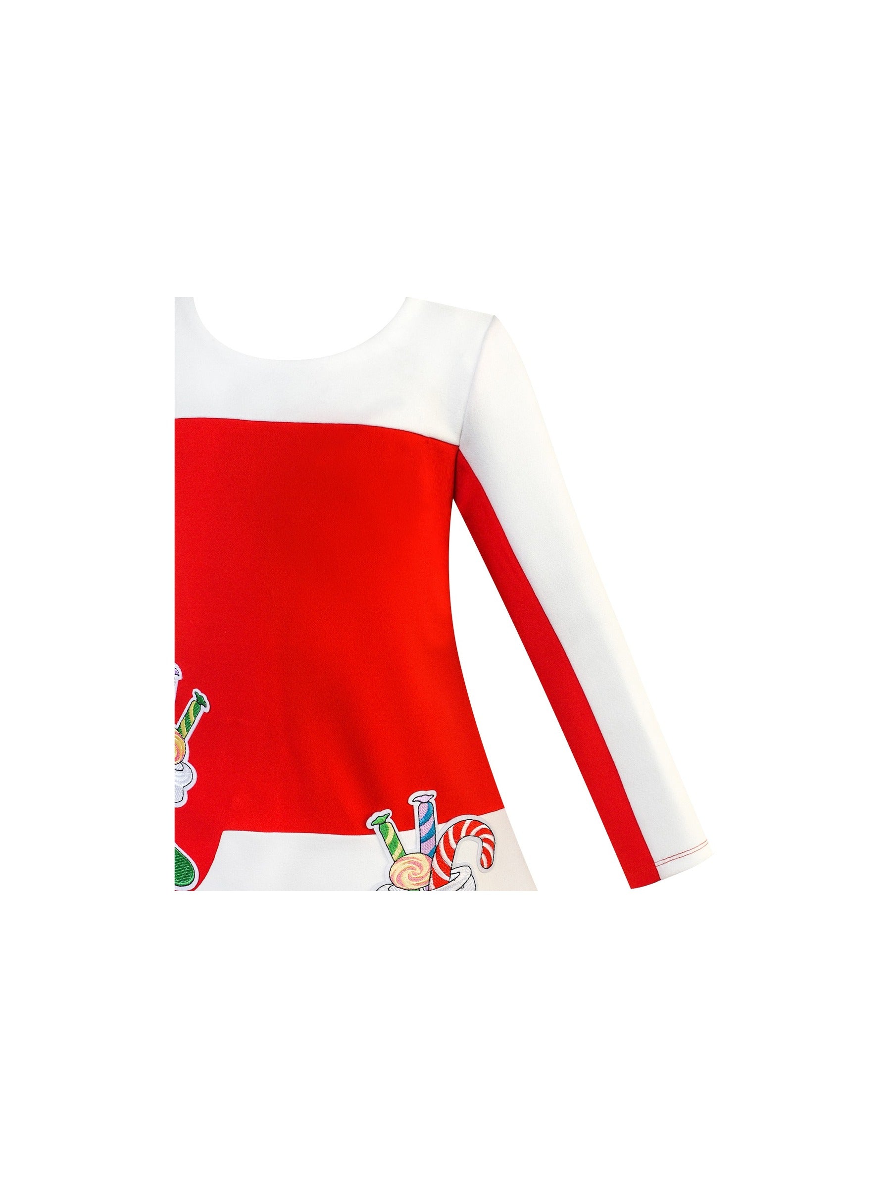 Girls Dress Red Christmas Stockings Xmas Candy Canes New Year Red