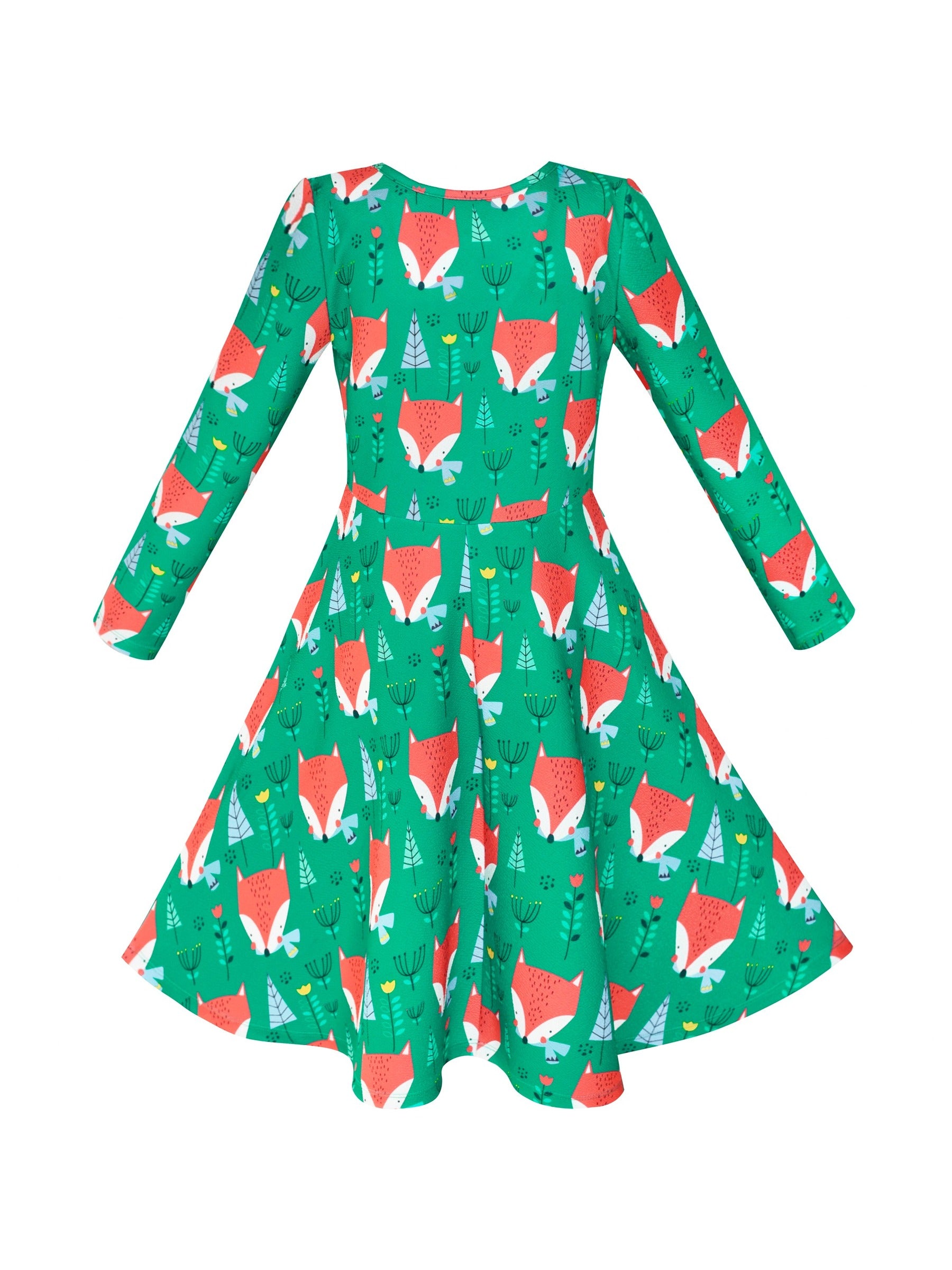 Girls Dress Christmas Santa Xmas Tree Jingle Bell Green