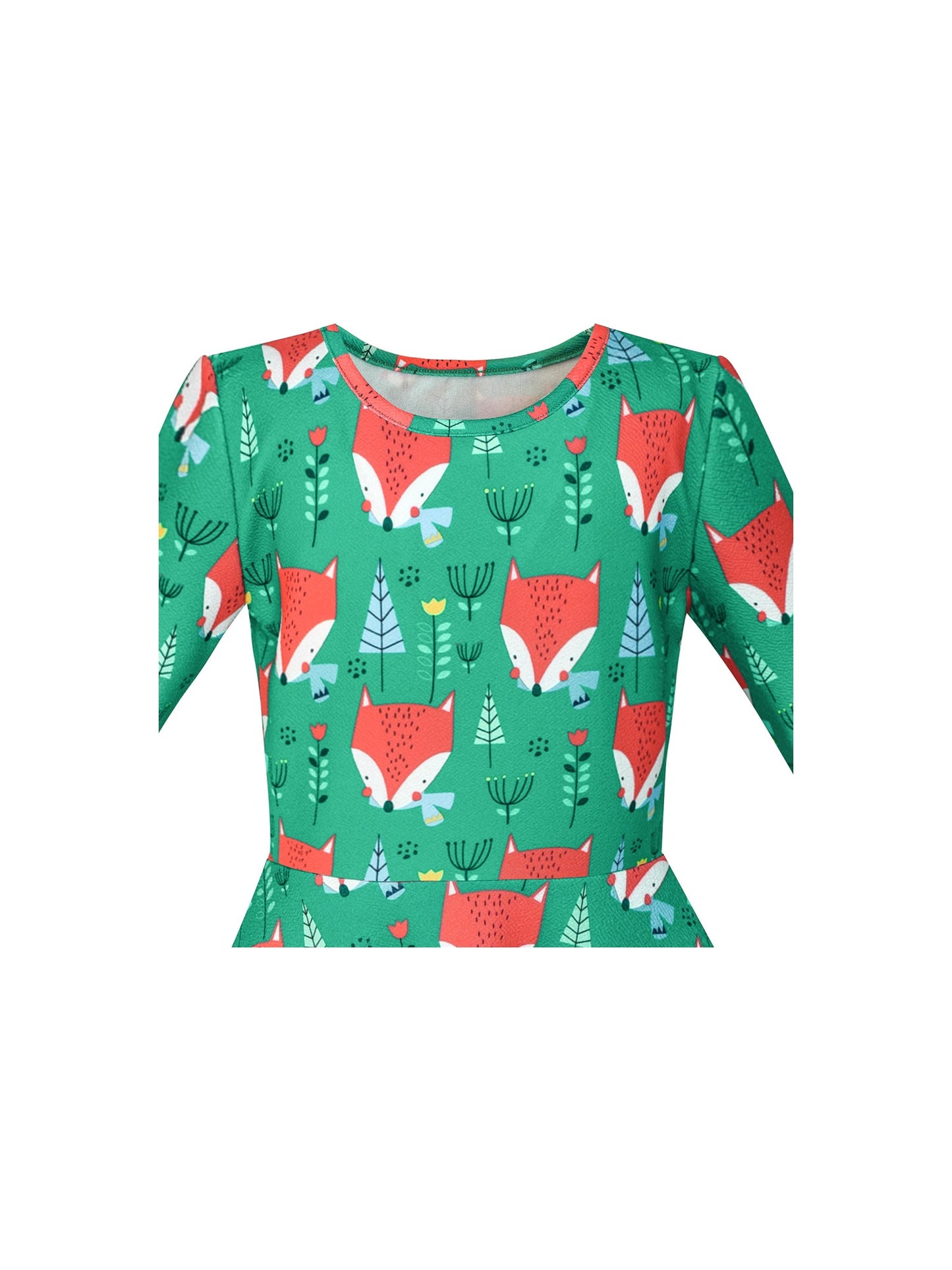 Girls Dress Christmas Santa Xmas Tree Jingle Bell Green