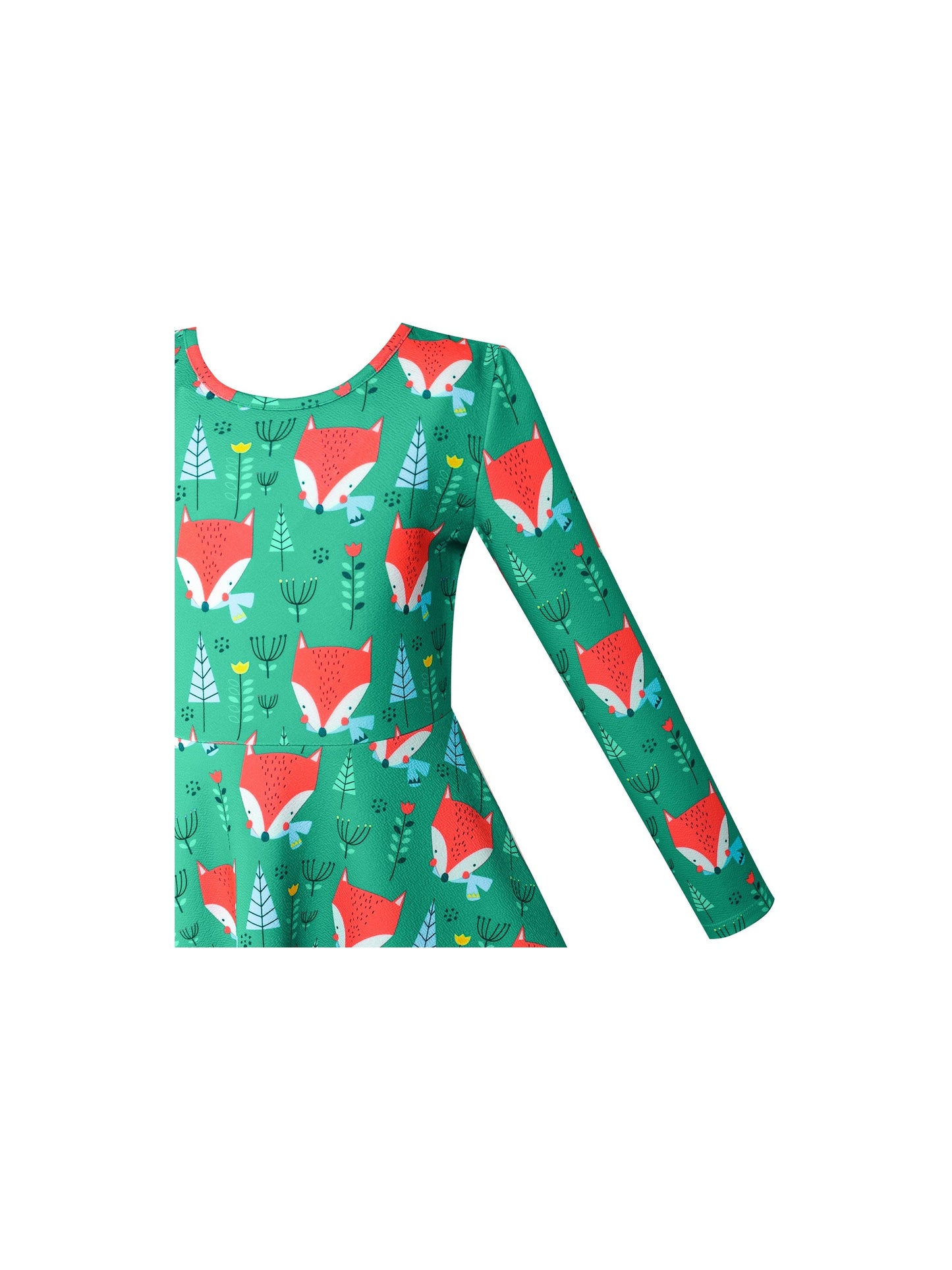 Girls Dress Christmas Santa Xmas Tree Jingle Bell Green