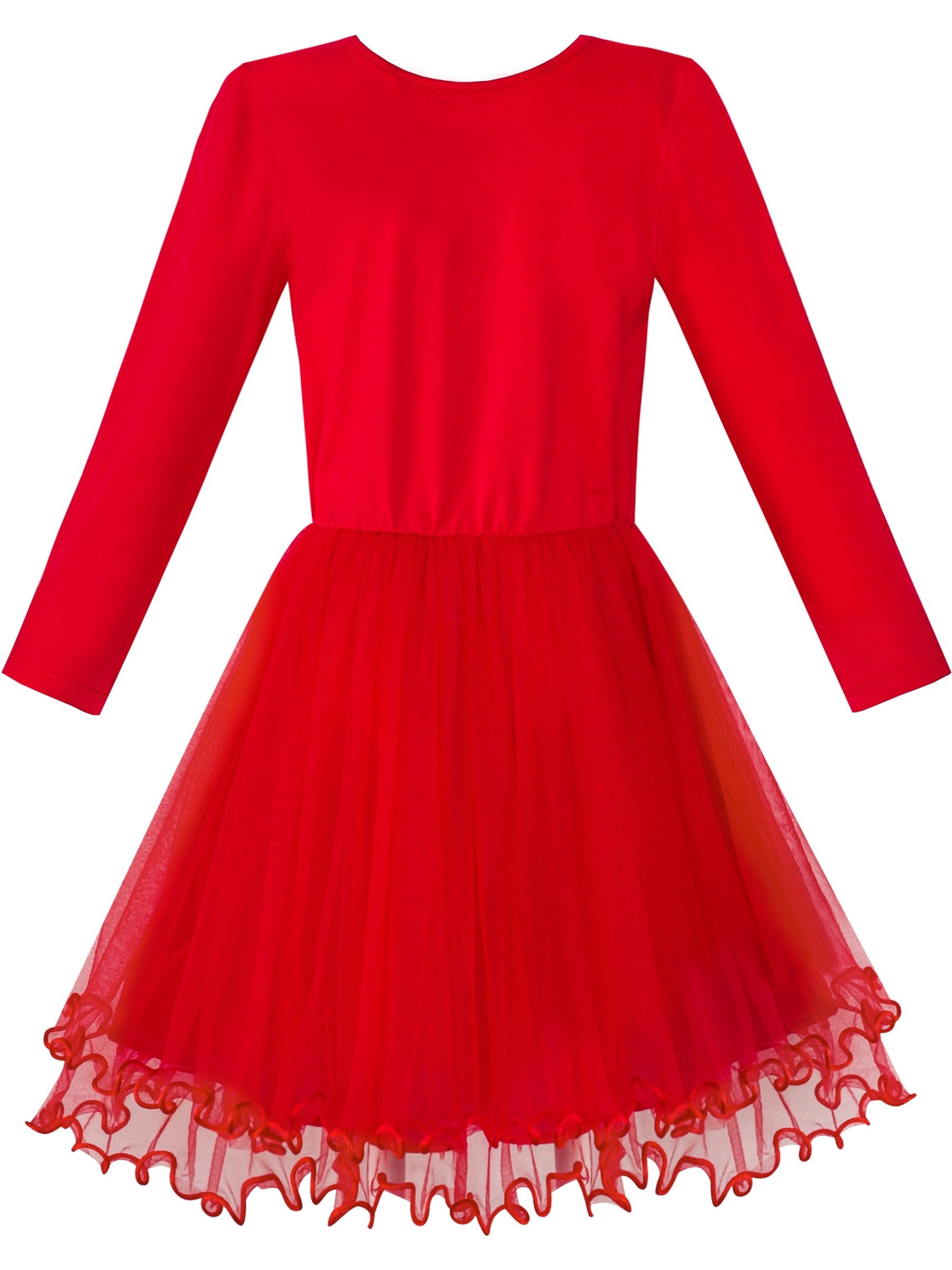 Girls Dress Sleeveless Sling Flower Party Red