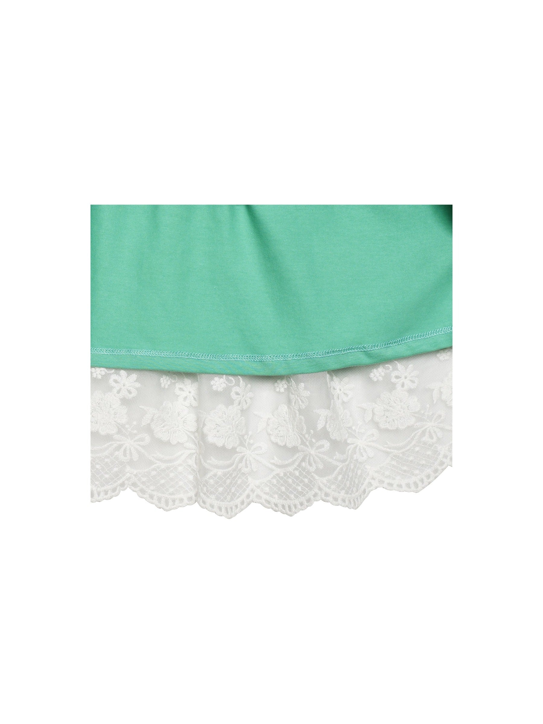 Girls Dress Sleeveless Sling Flower Party Green