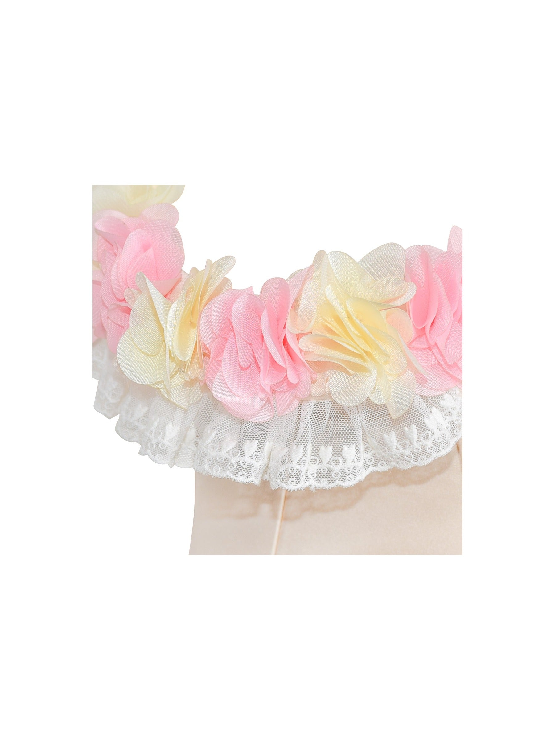 Flower Girls Dress Pink Cold Shoulder Bridesmaid Wedding Beige
