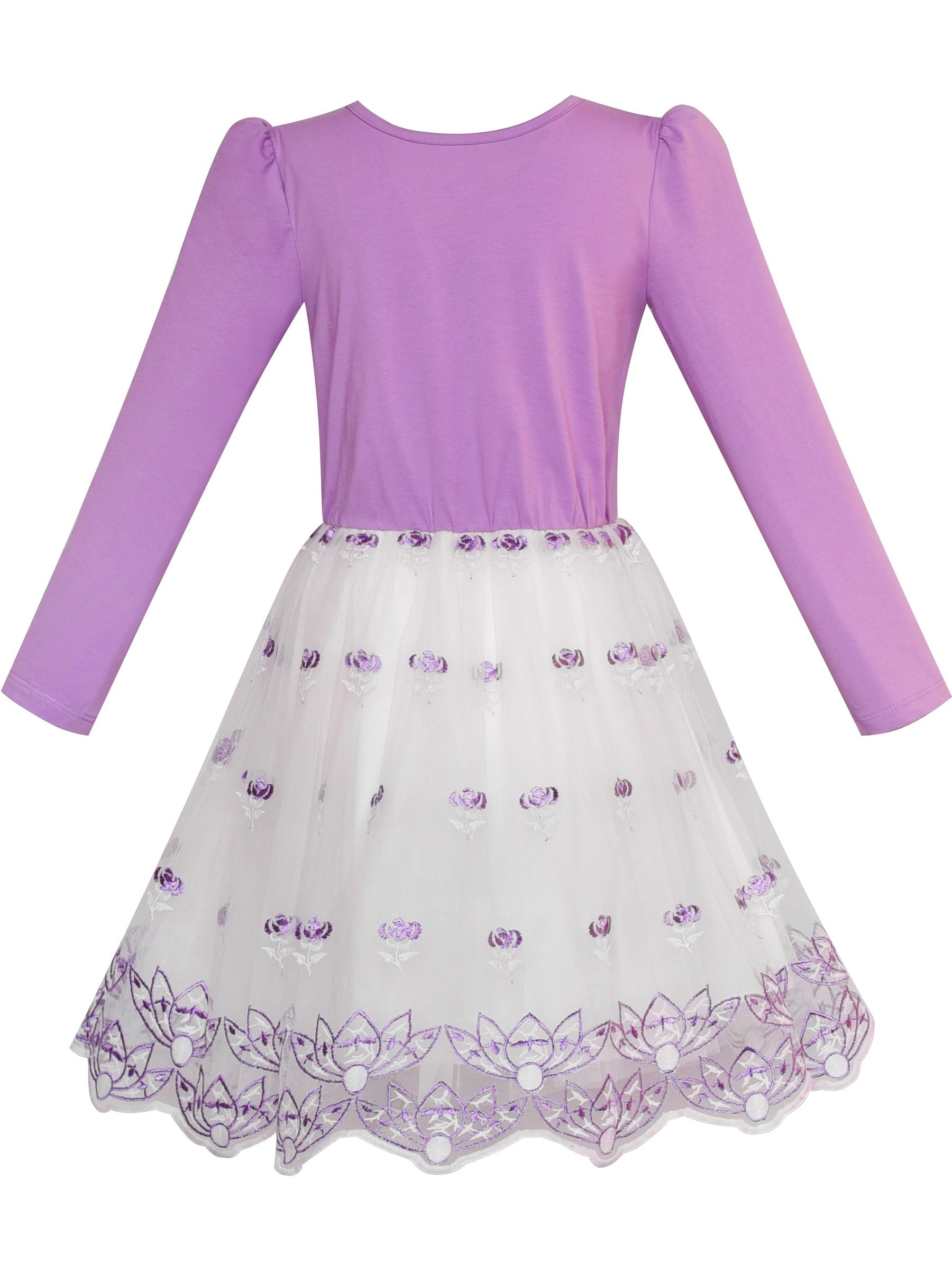 Girls Dress Sleeveless Sling Flower Party Purple