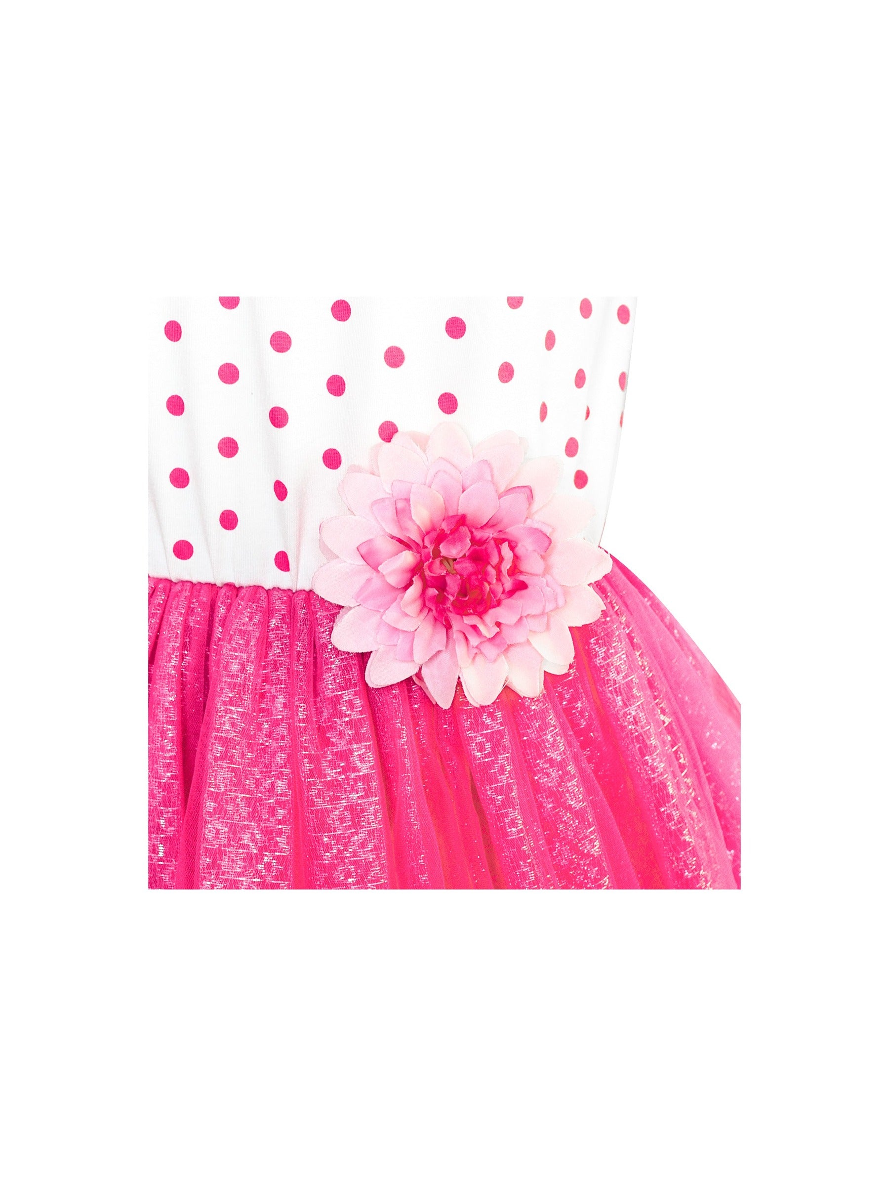 Girls Dress Sleeveless Sling Flower Party Pink