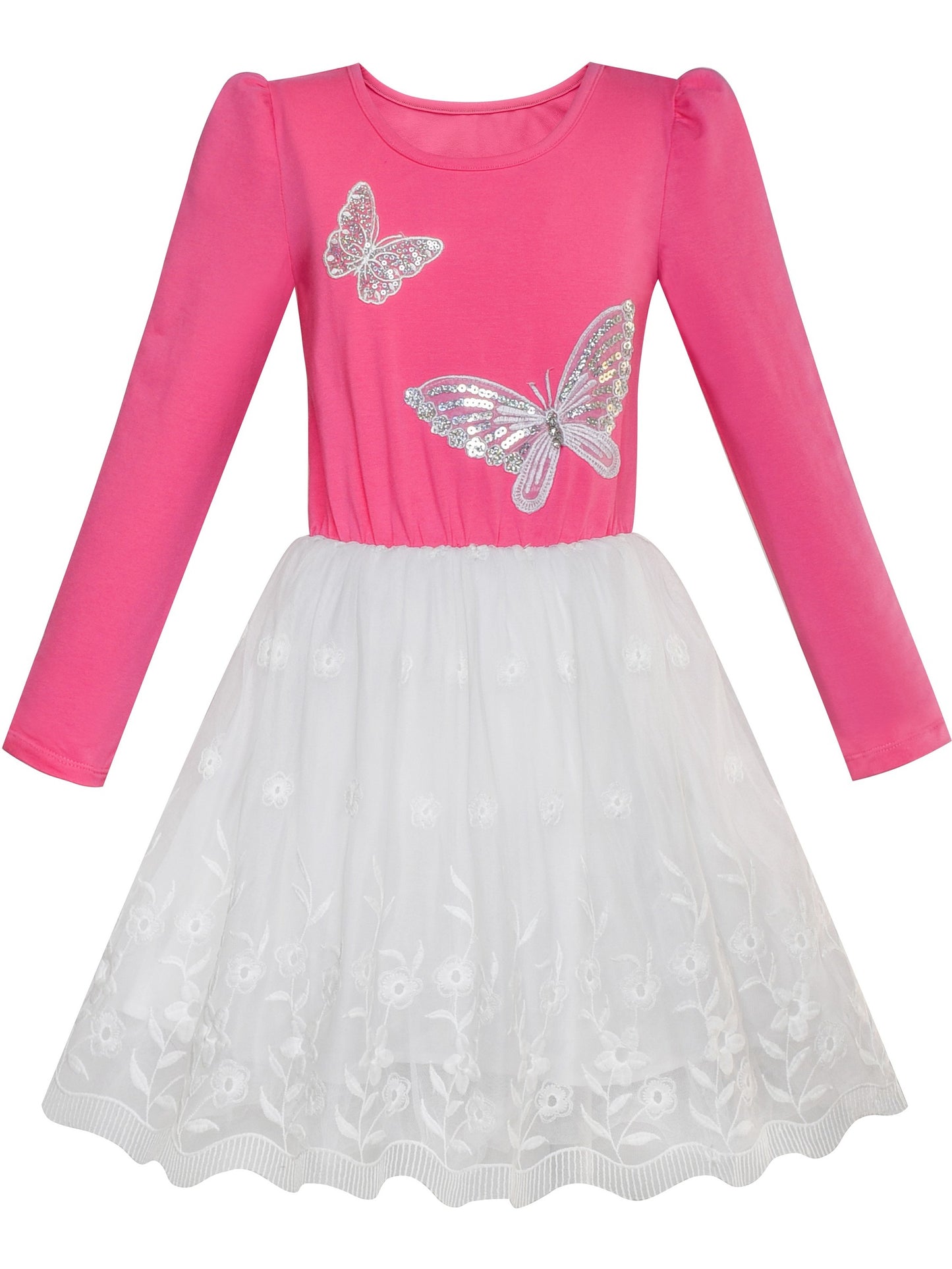 Girls Dress Sleeveless Sling Flower Party Pink