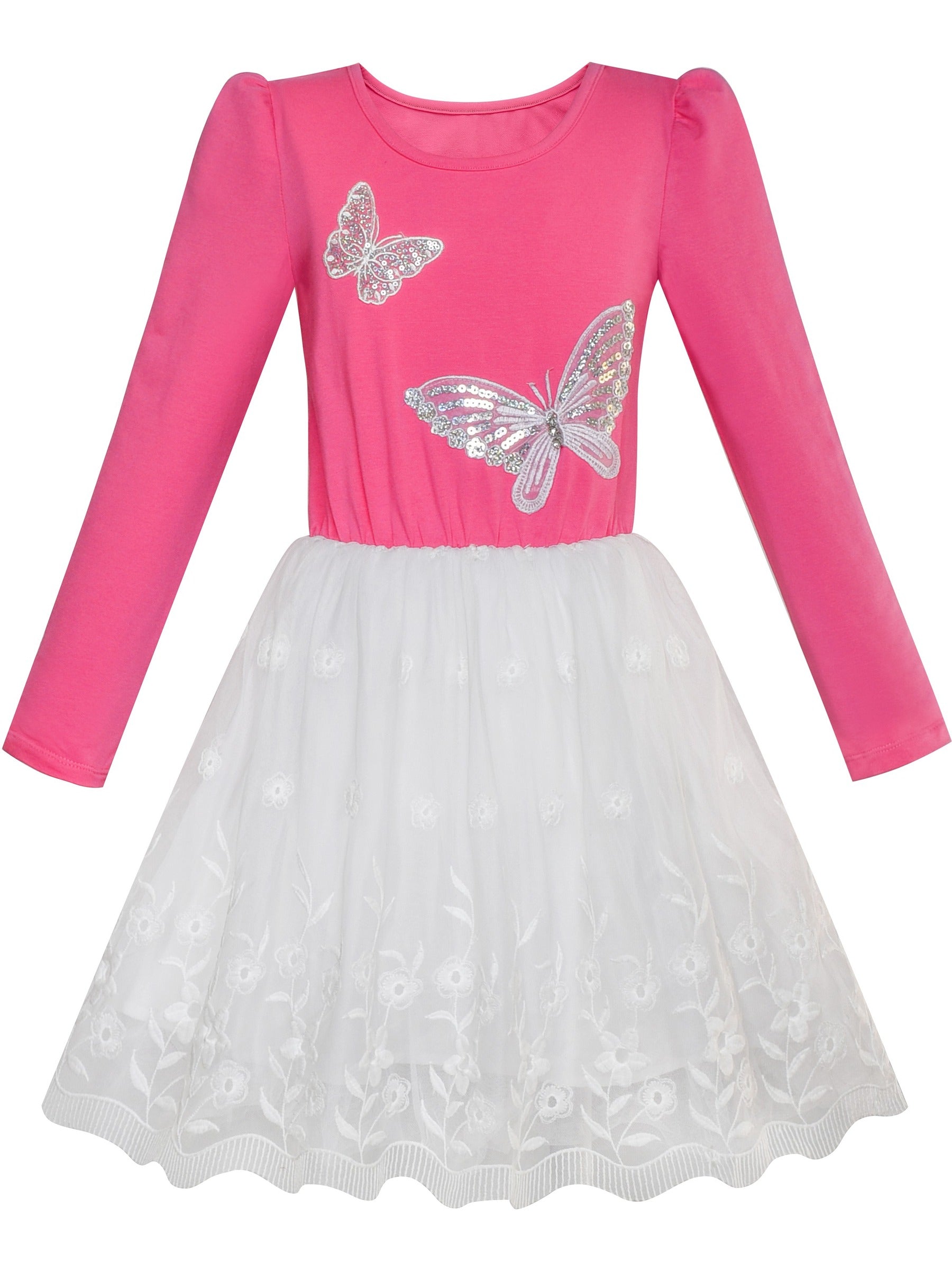 Girls Dress Sleeveless Sling Flower Party Pink