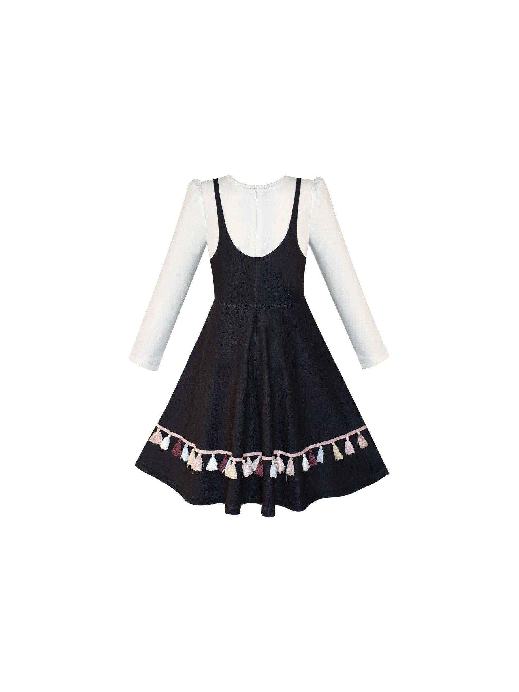 Girls Dress Christmas Santa Xmas Tree Jingle Bell Black