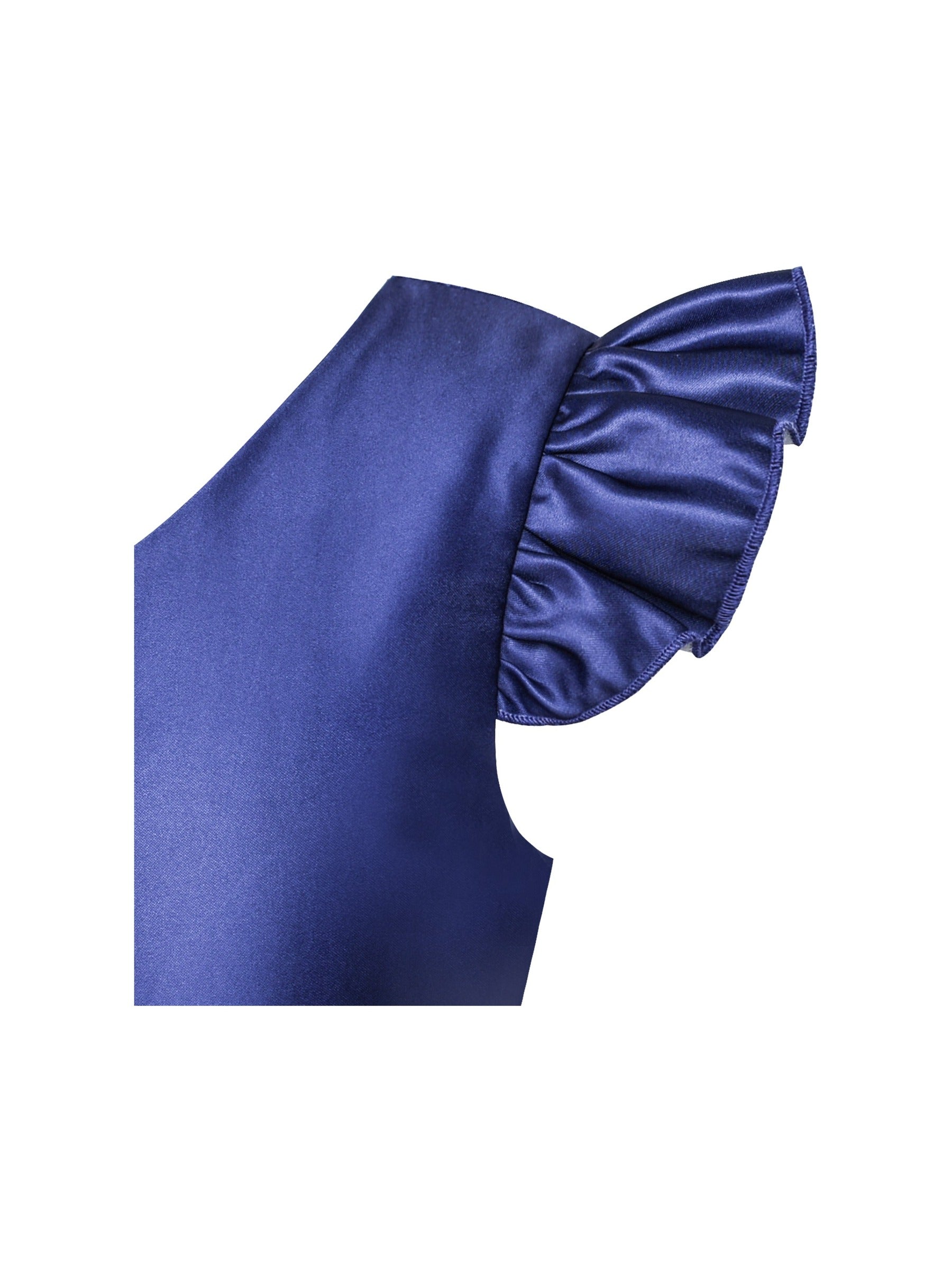 Girls Dress Black V-neckline Ribbon Color Contrast Blue