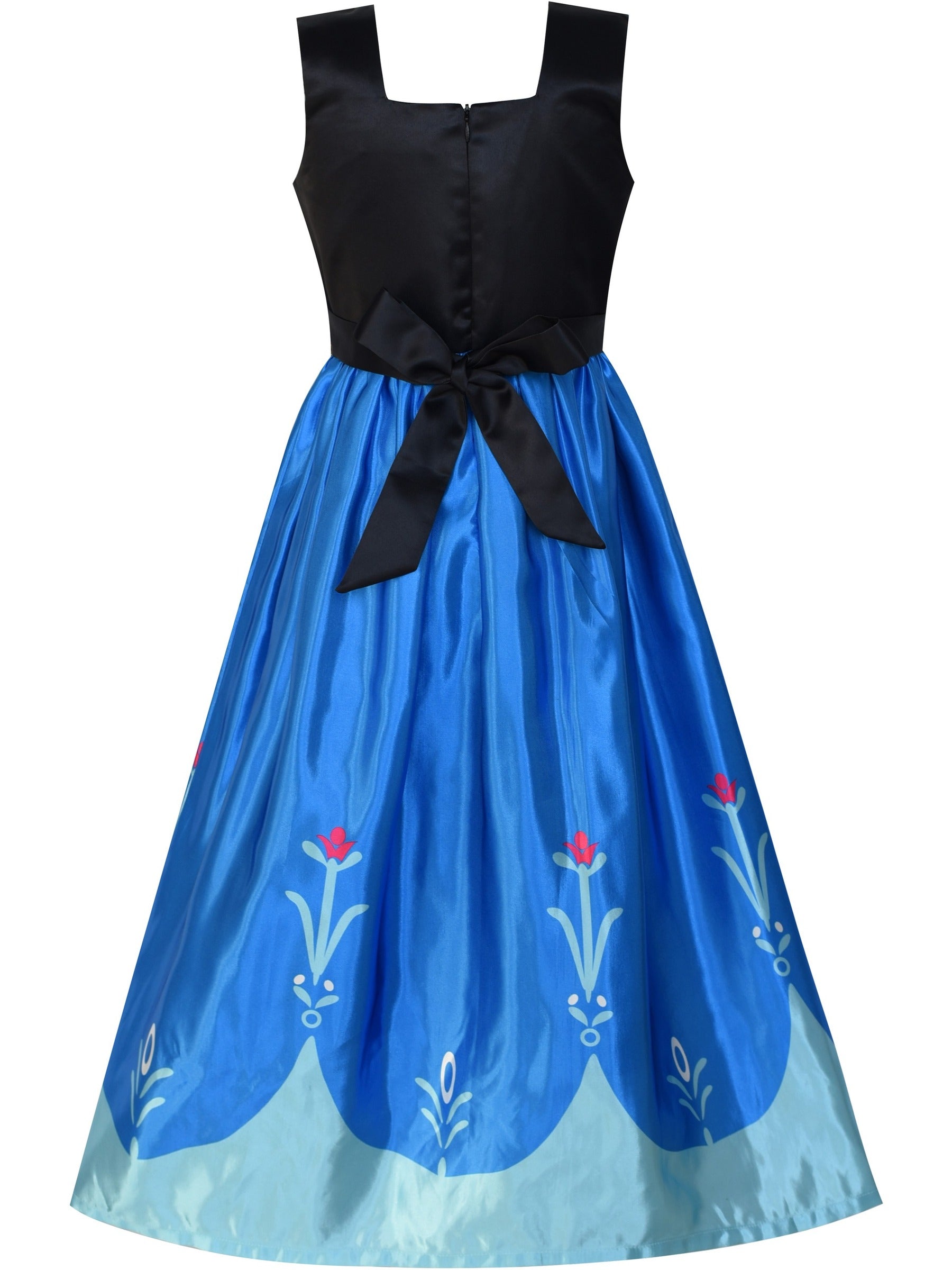 Princess Dress Anna Costume Dress Up Cosplay Cloak Snowflake Blue