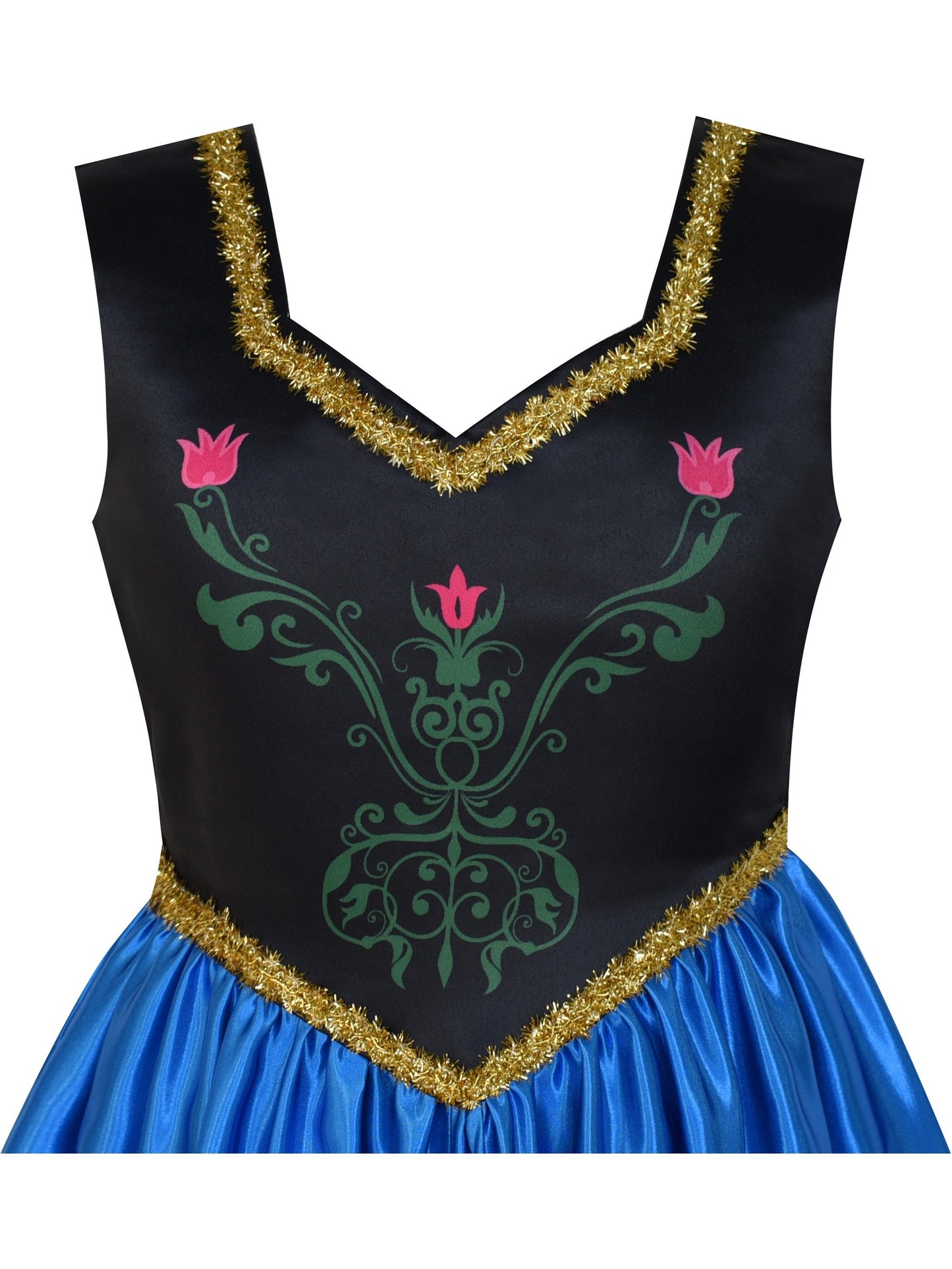 Princess Dress Anna Costume Dress Up Cosplay Cloak Snowflake Blue