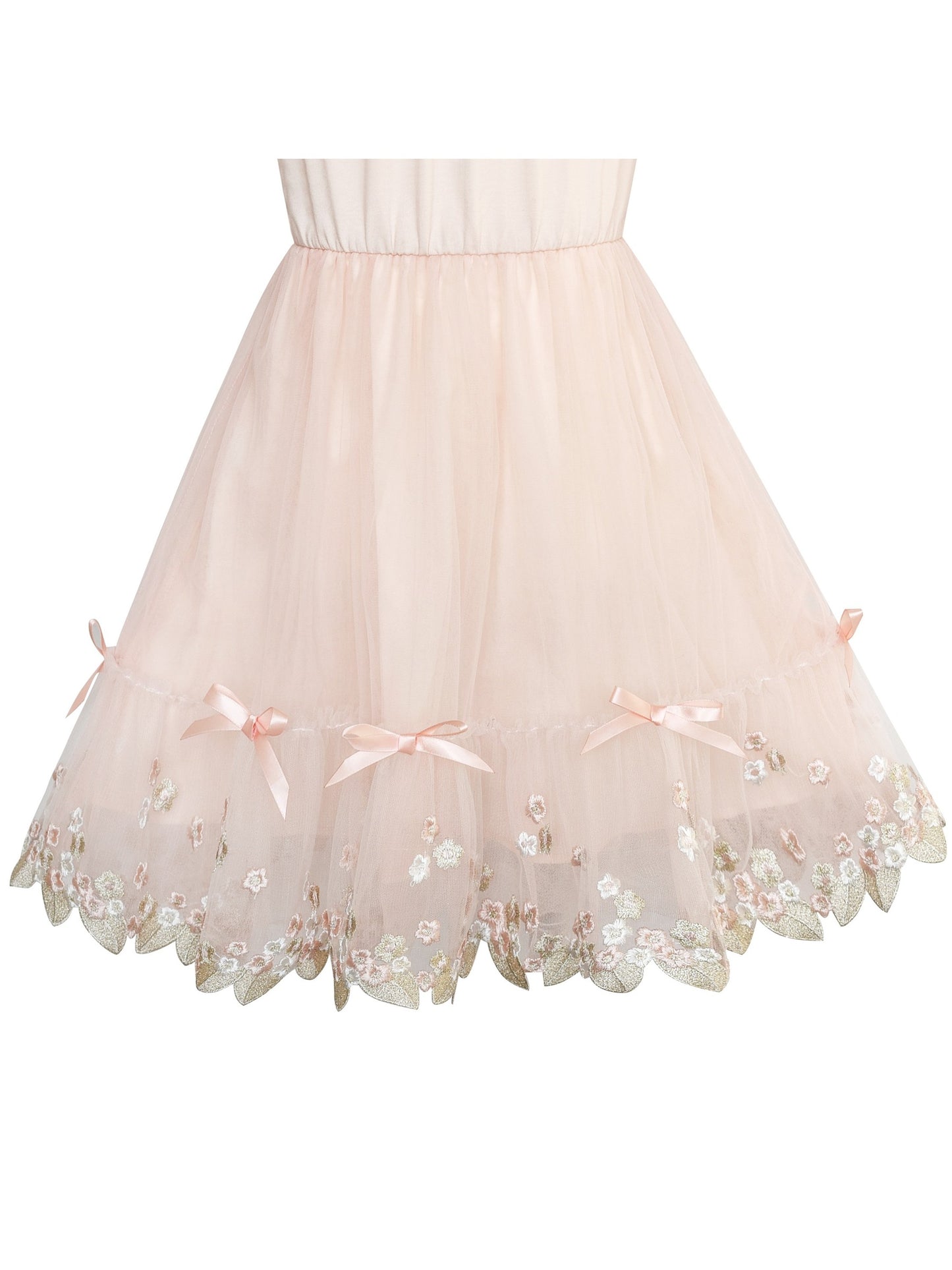 Girls Dress Sleeveless Sling Flower Party Pink