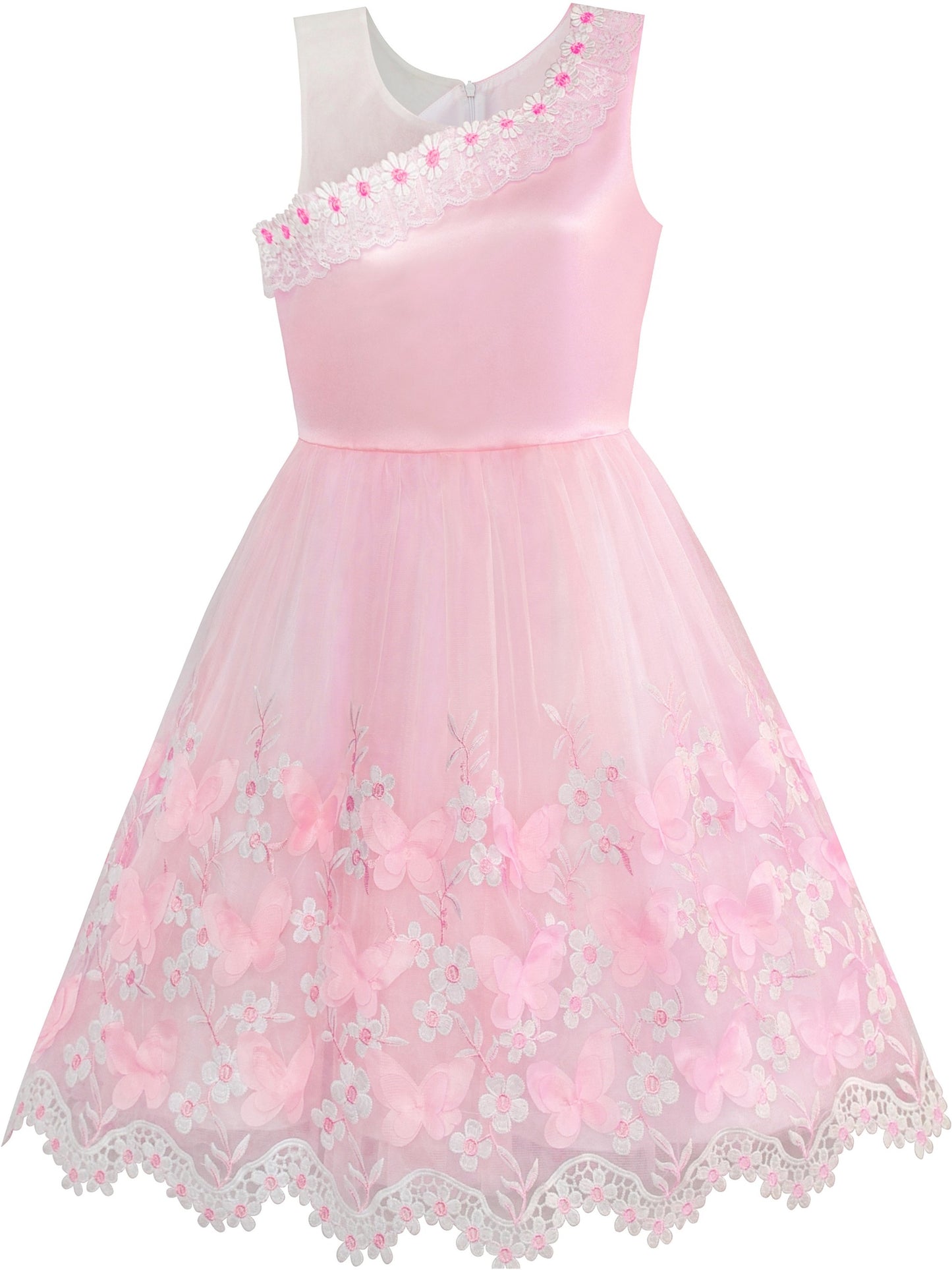 Girls Dress Purple Shoulder Fashion Rose Wedding Pageant Kids Boutique Pink