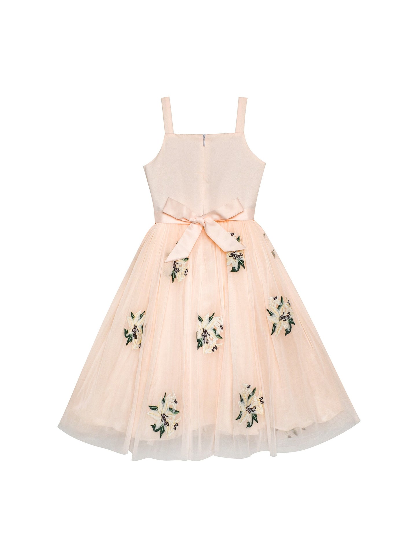 Girls Dress White Pleated Tank Bridesmaid Wedding Flower Girl Kids Beige