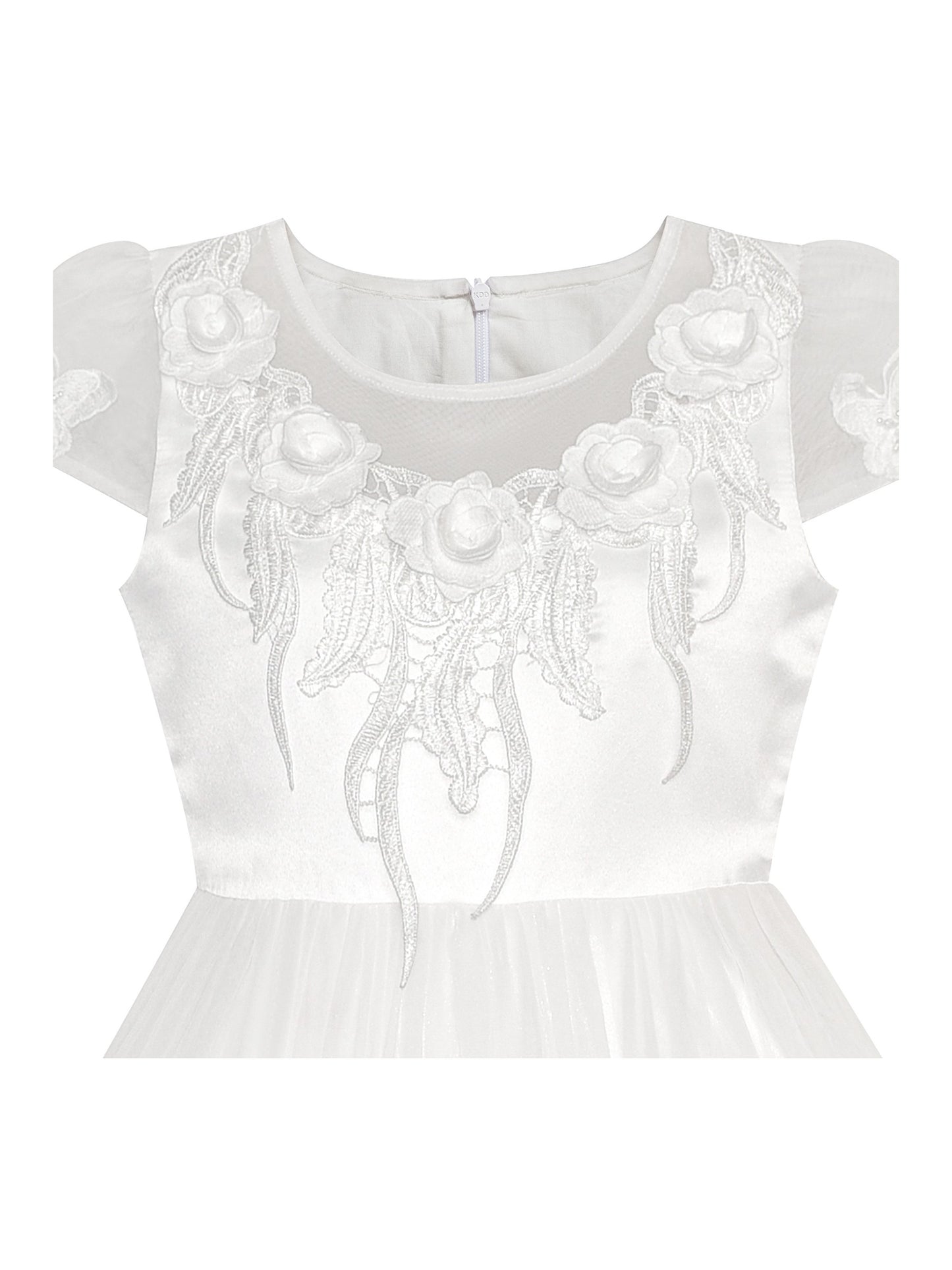Flower Girls Dress Butterfly Party Wedding Bridesmaid Dress White