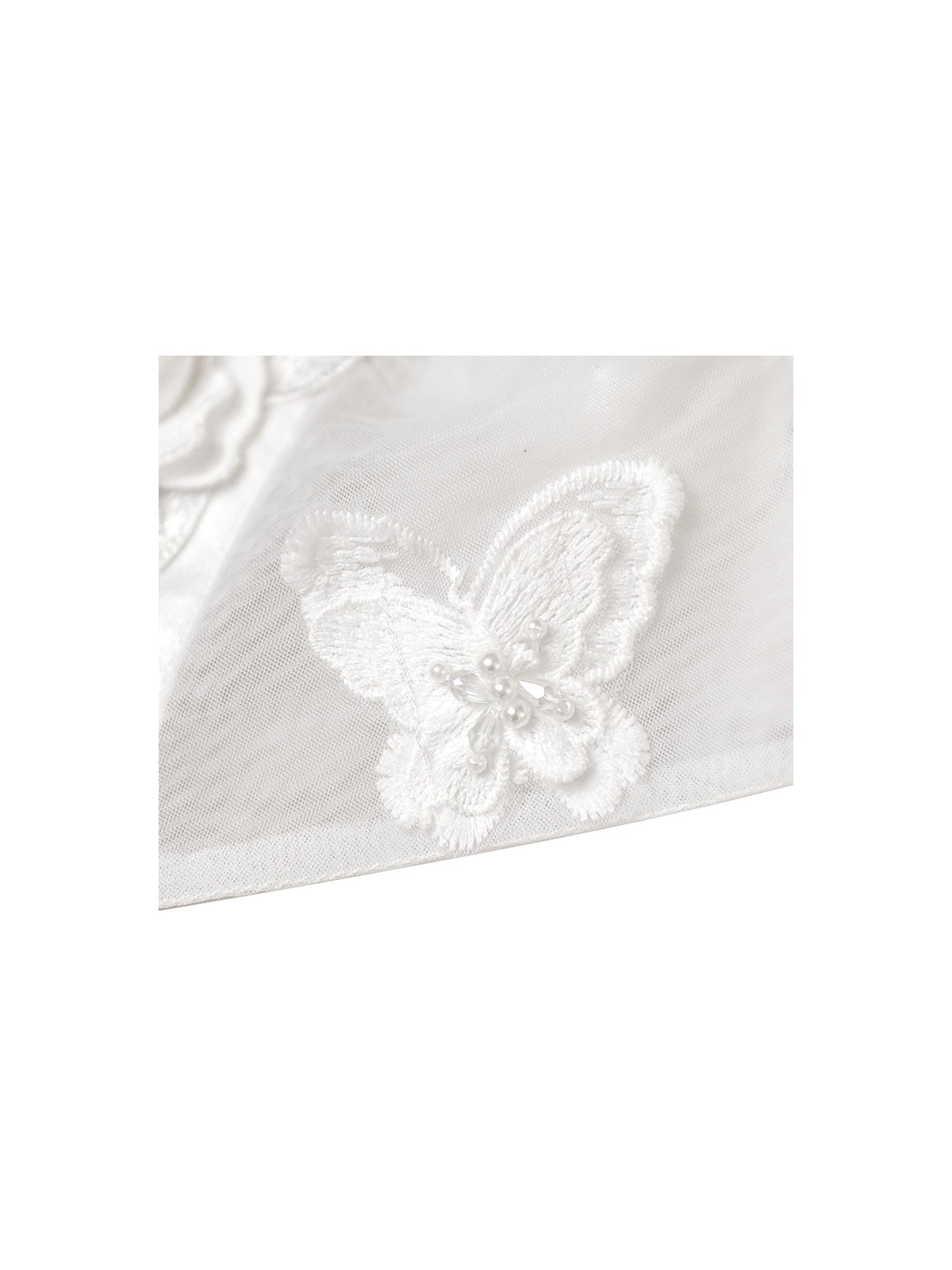 Flower Girls Dress Butterfly Party Wedding Bridesmaid Dress White