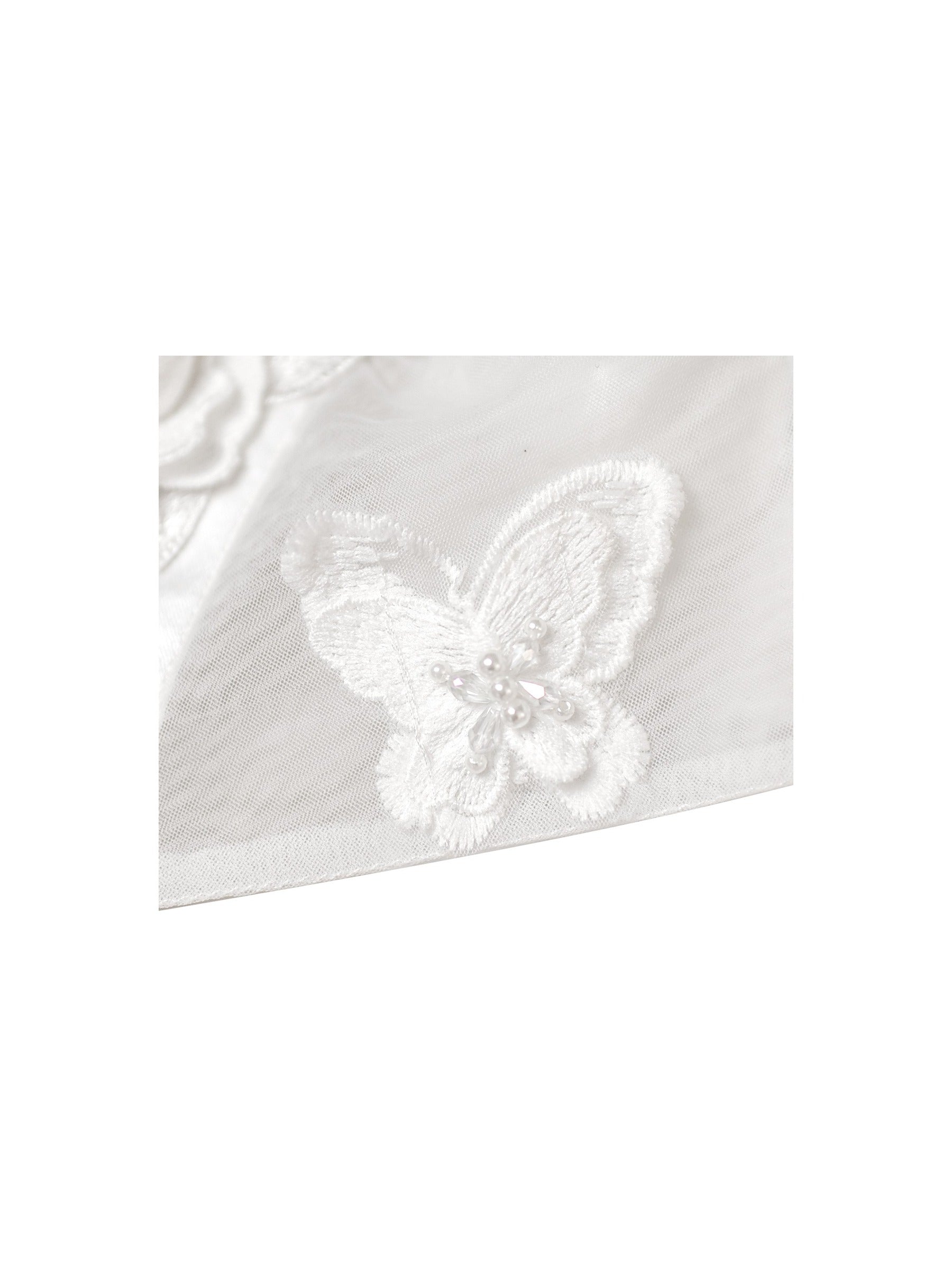 Flower Girls Dress Butterfly Party Wedding Bridesmaid Dress White