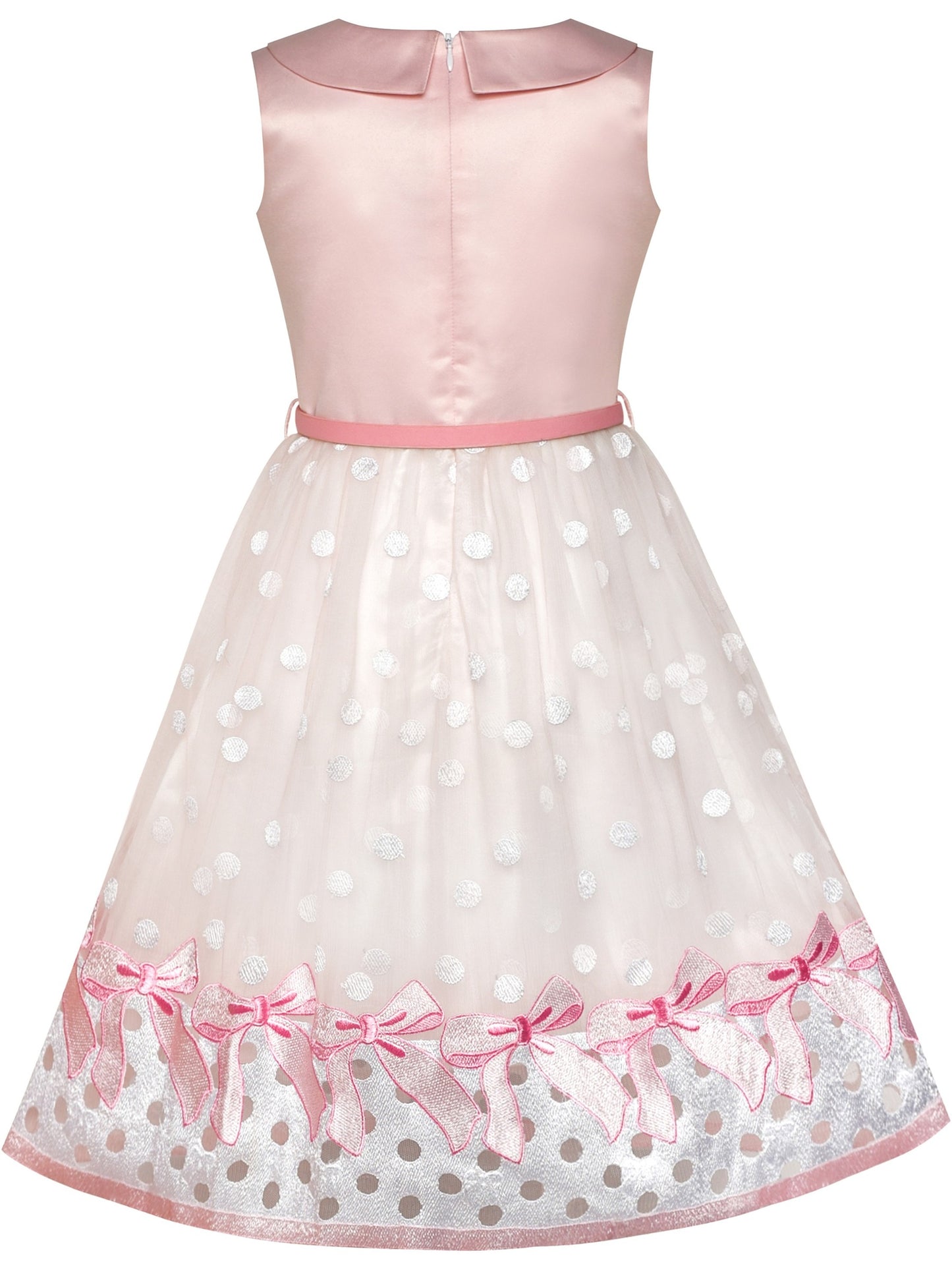 Girls Dress Flower Garden Print Elegant Chinese Style Pink