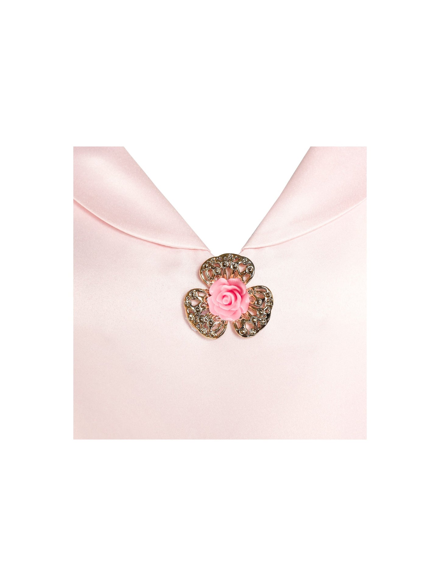 Girls Dress Flower Garden Print Elegant Chinese Style Pink